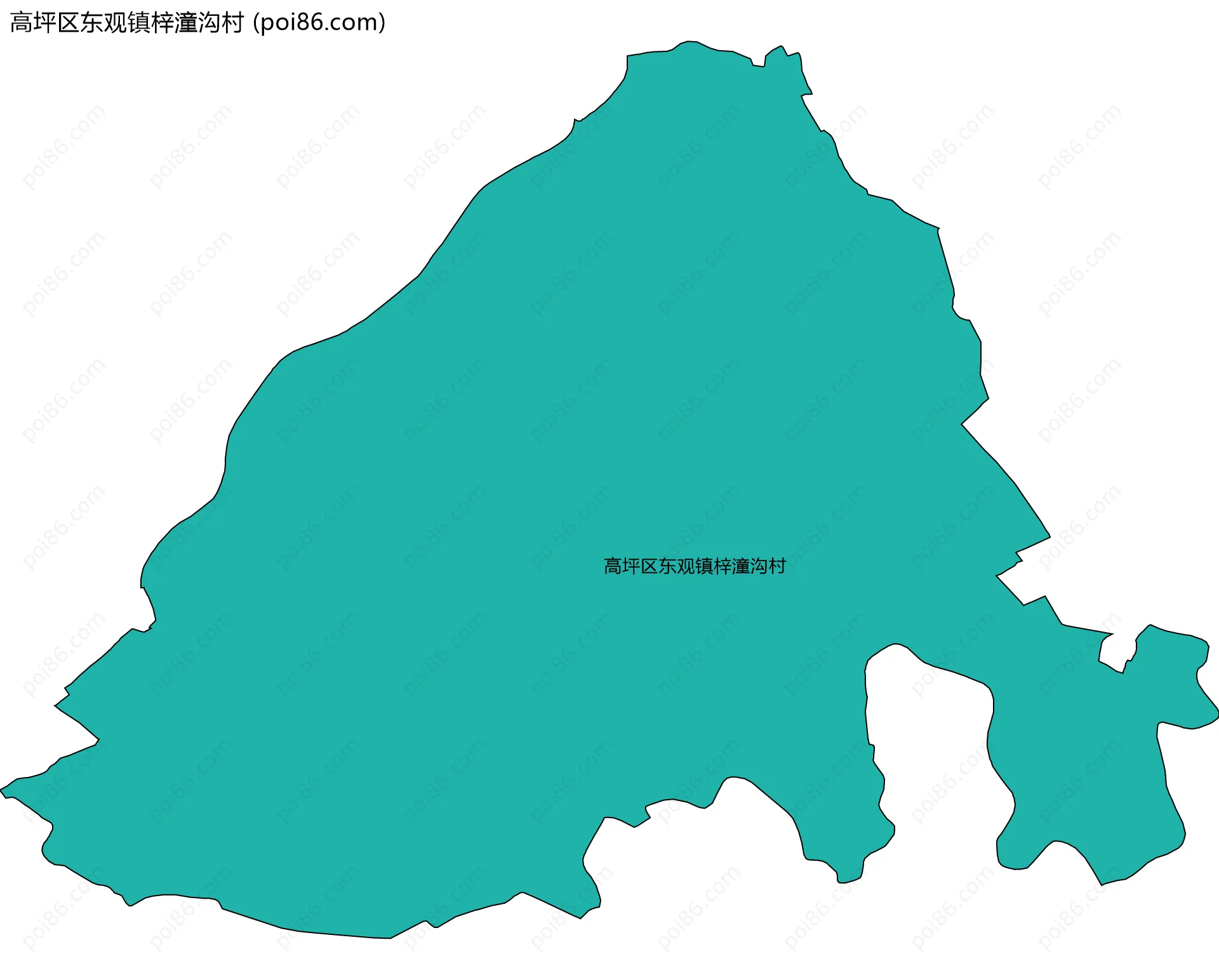 高坪区东观镇梓潼沟村边界地图