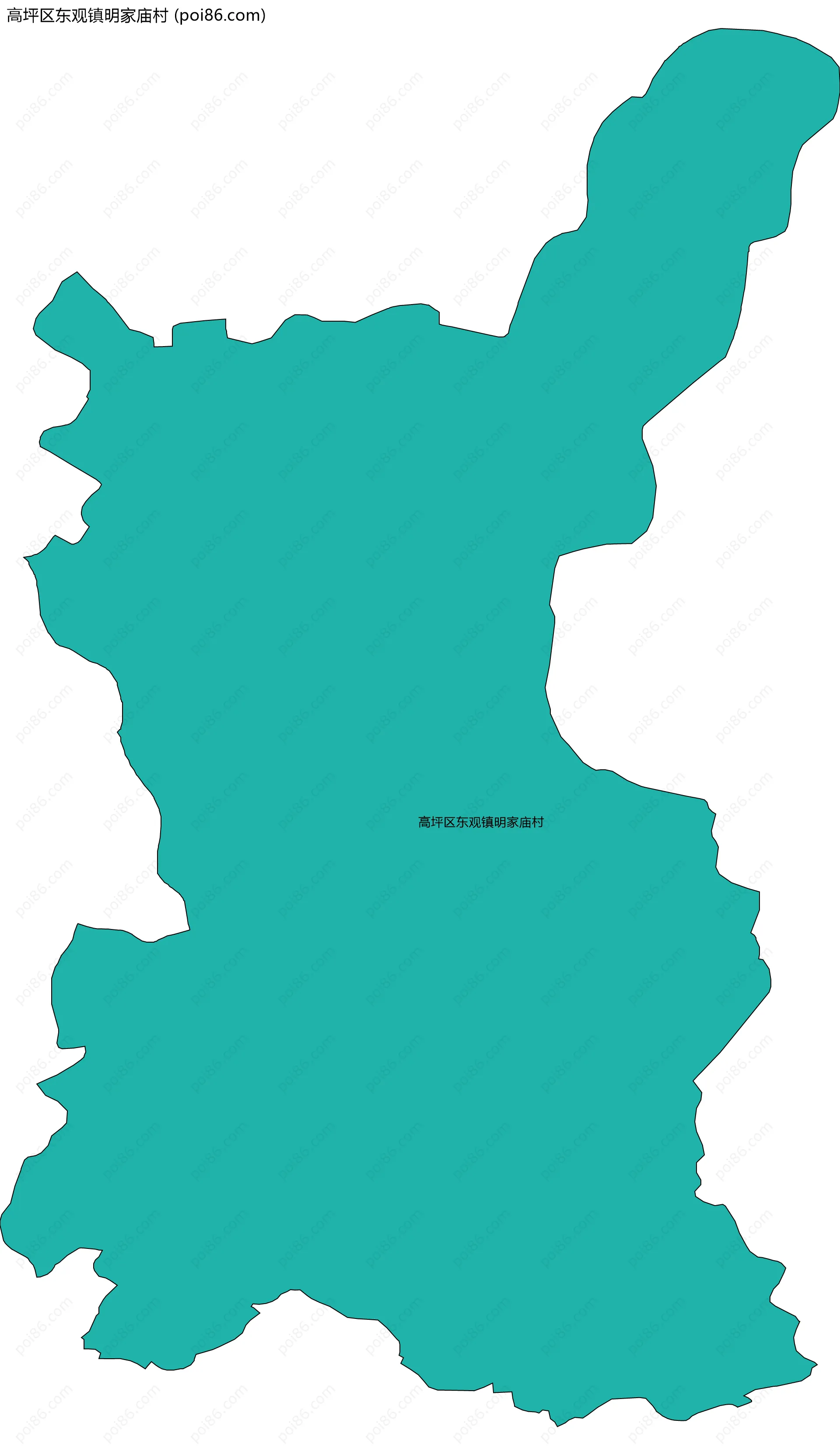 高坪区东观镇明家庙村边界地图