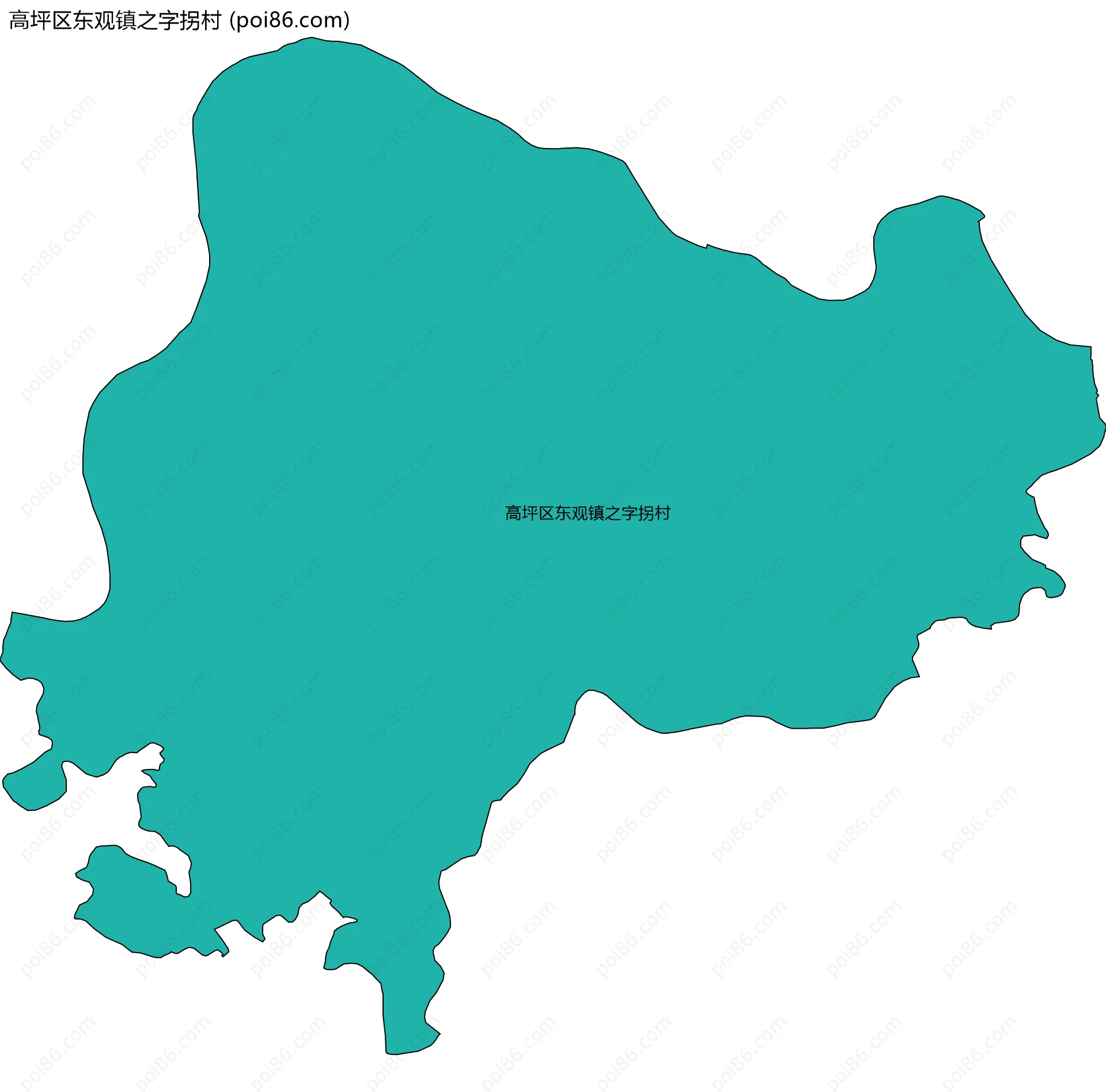 高坪区东观镇之字拐村边界地图