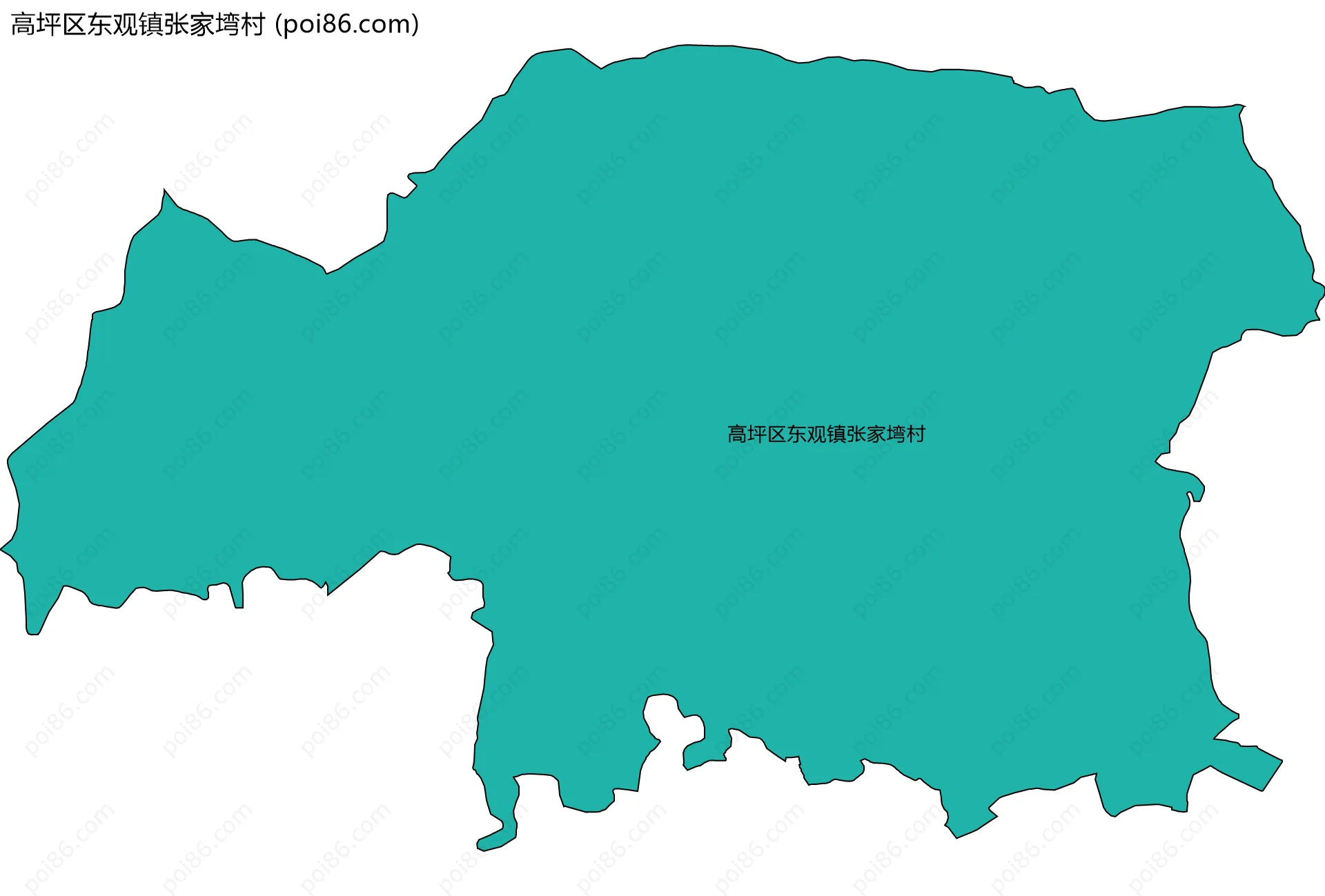 高坪区东观镇张家塆村边界地图