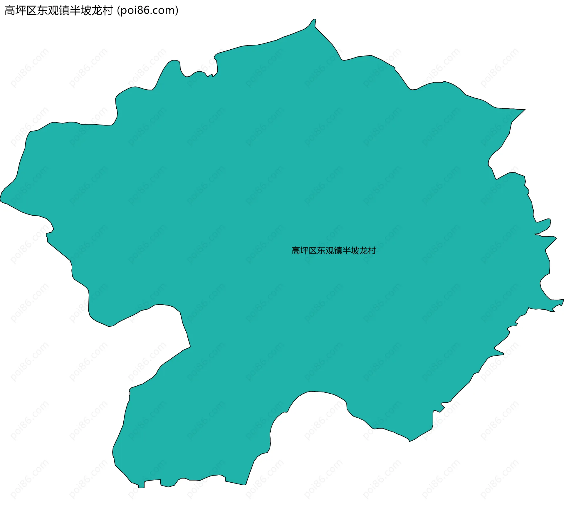 高坪区东观镇半坡龙村边界地图