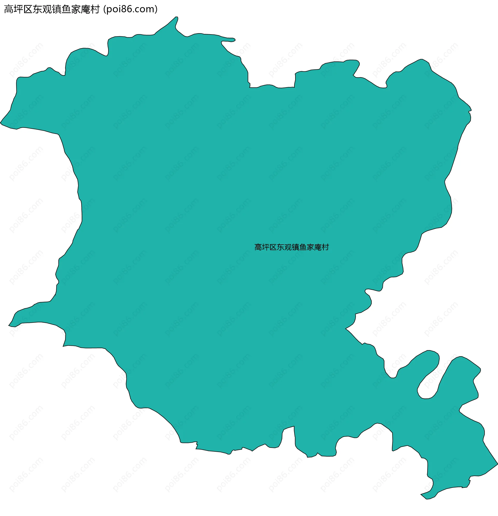 高坪区东观镇鱼家庵村边界地图