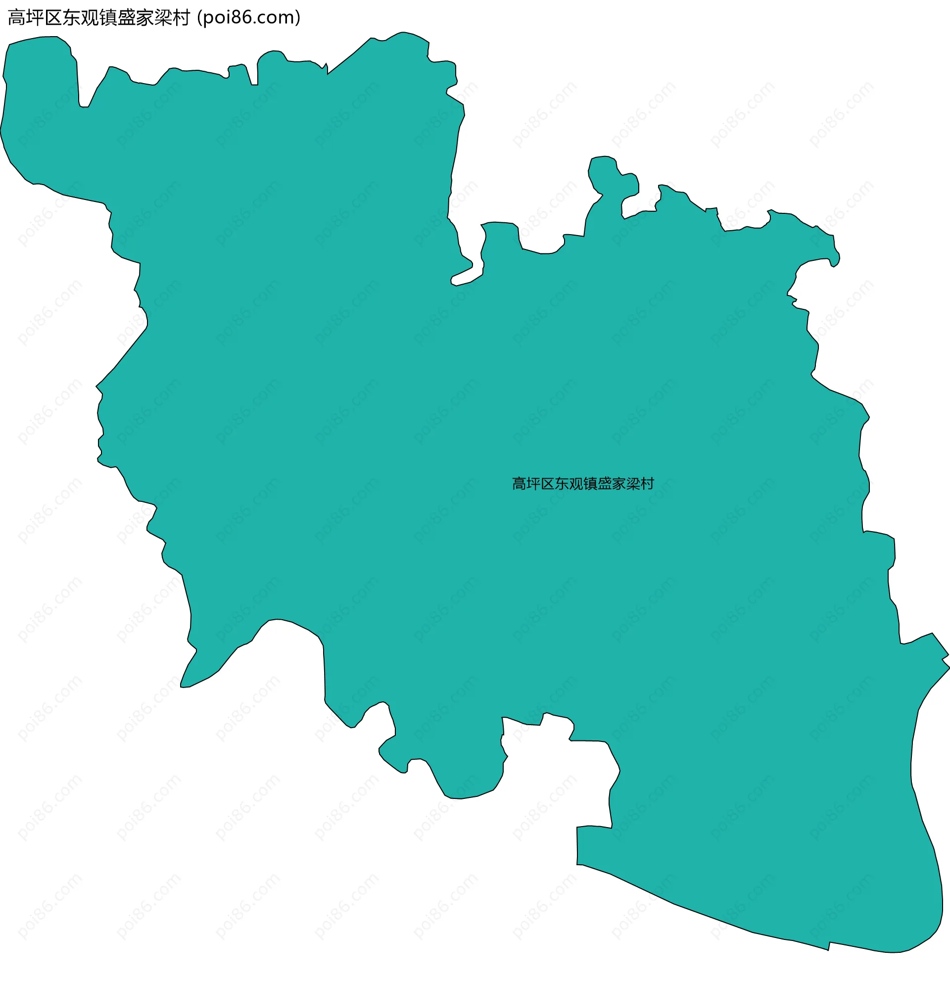 高坪区东观镇盛家梁村边界地图