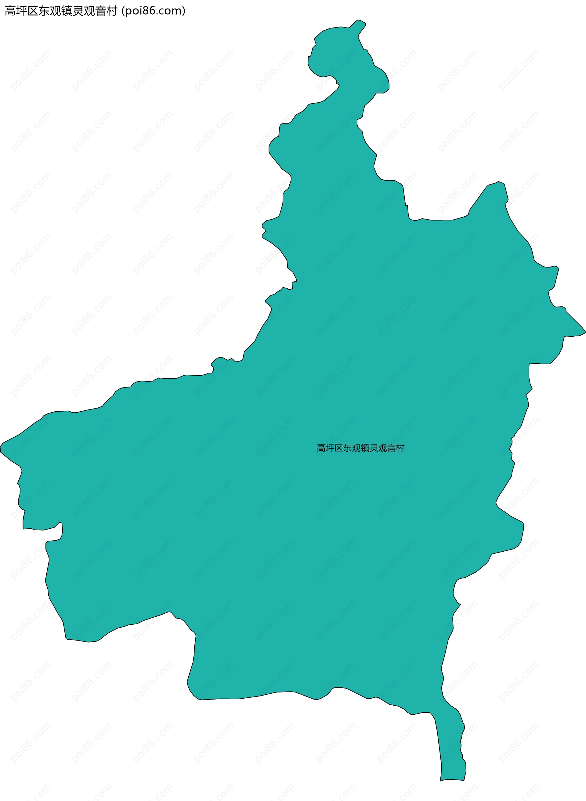 高坪区东观镇灵观音村边界地图