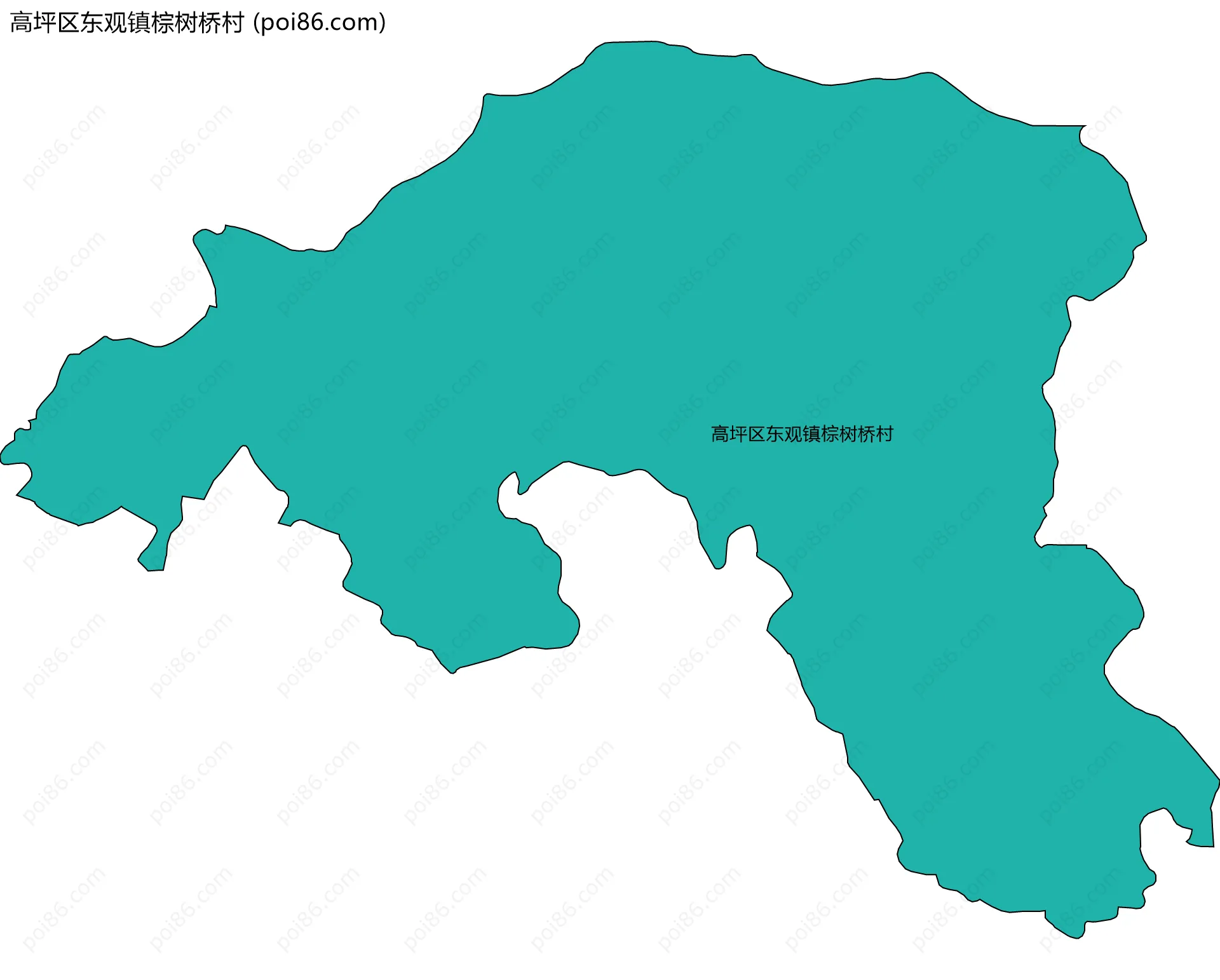 高坪区东观镇棕树桥村边界地图