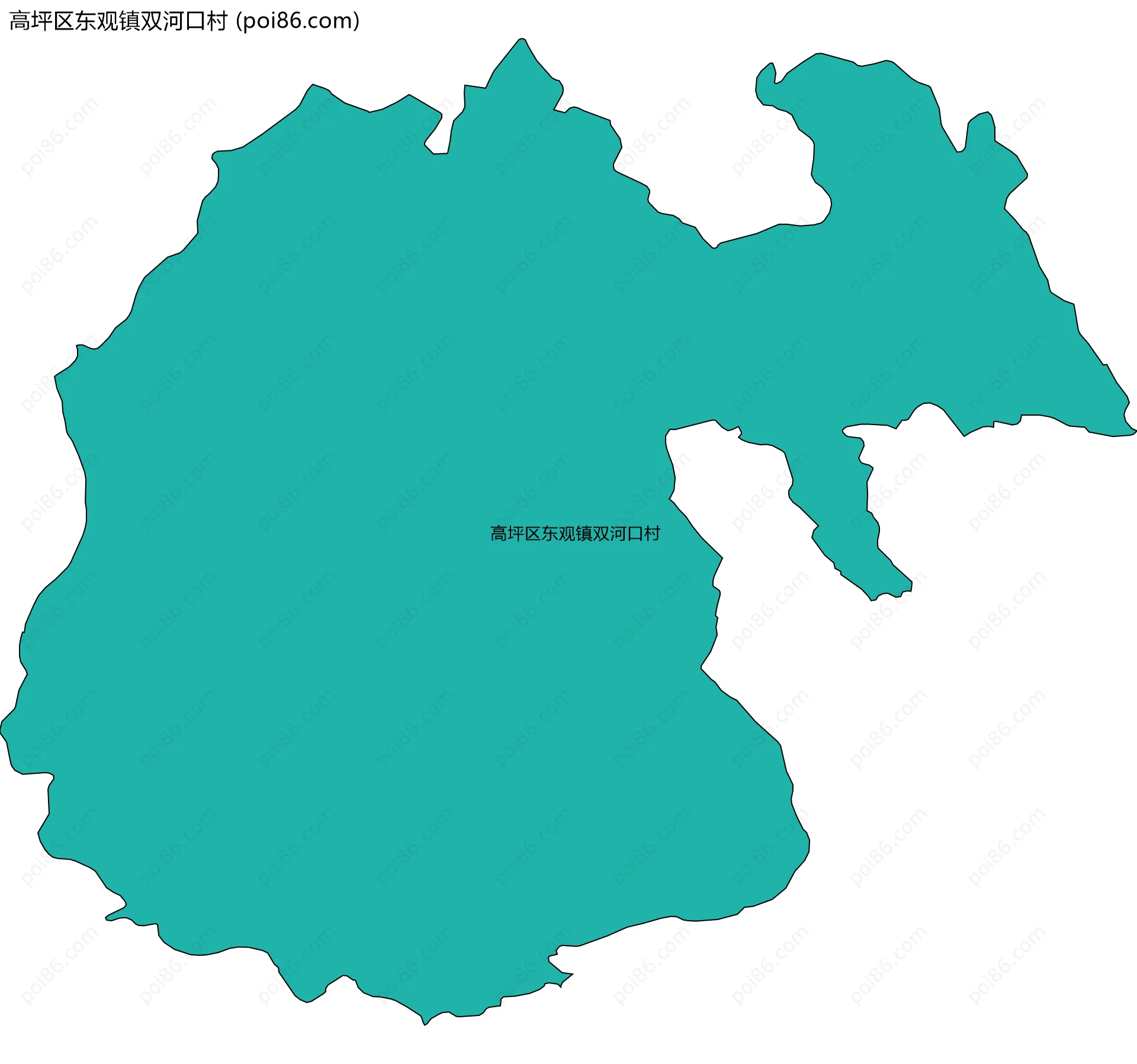 高坪区东观镇双河口村边界地图