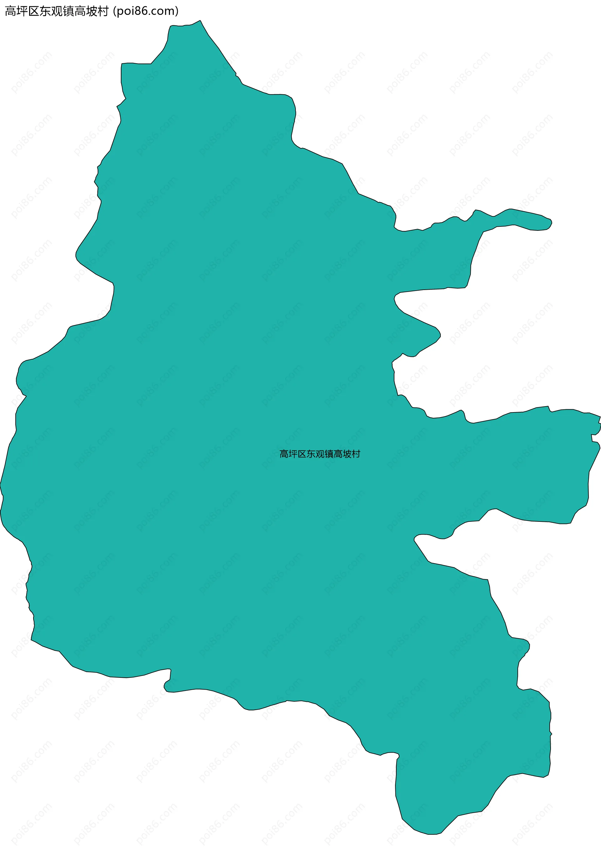 高坪区东观镇高坡村边界地图