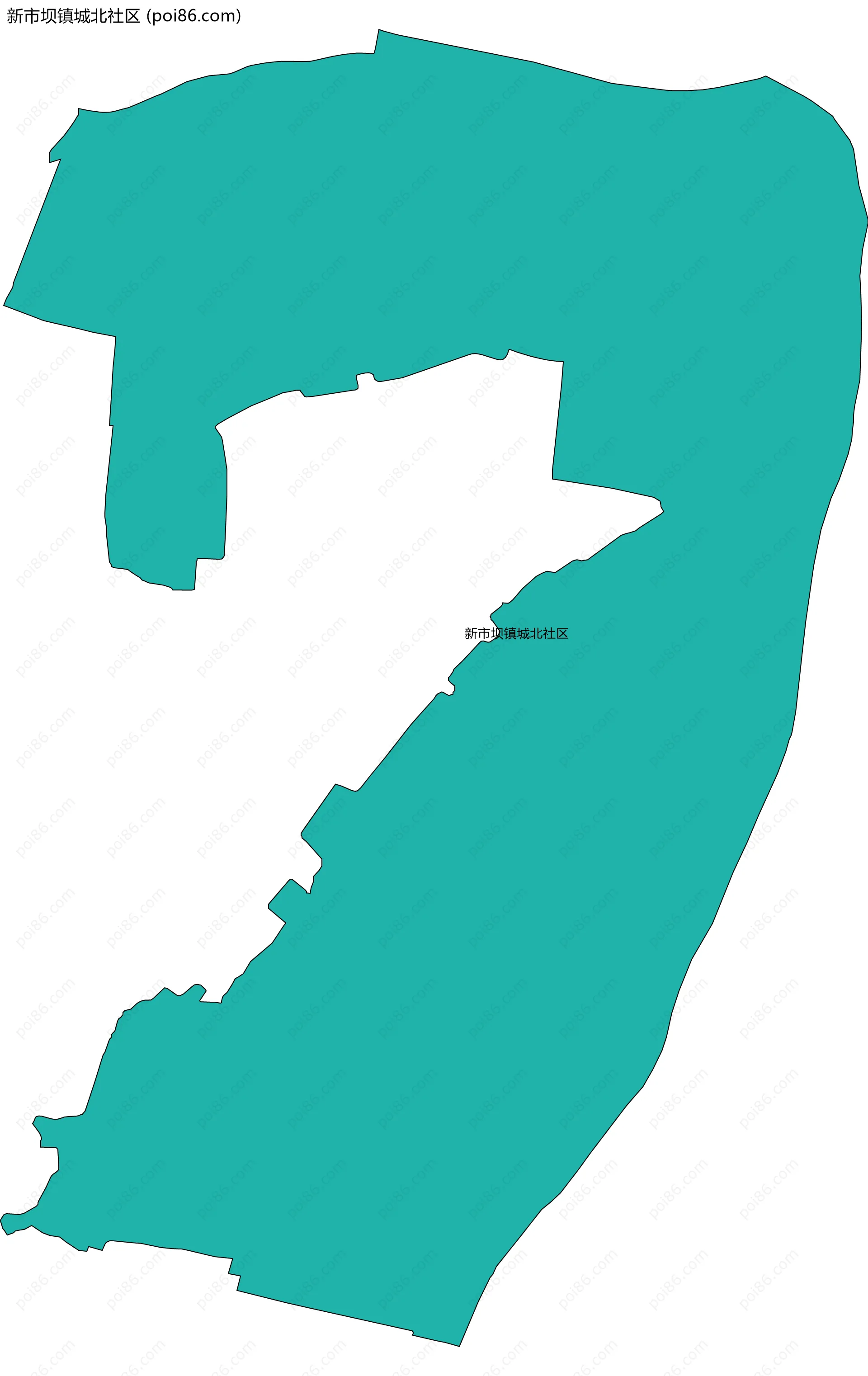 新市坝镇城北社区边界地图