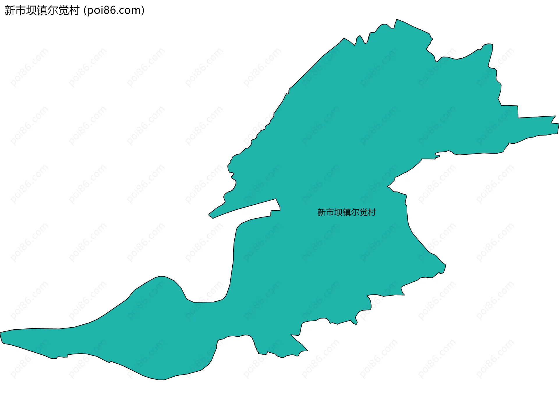 新市坝镇尔觉村边界地图