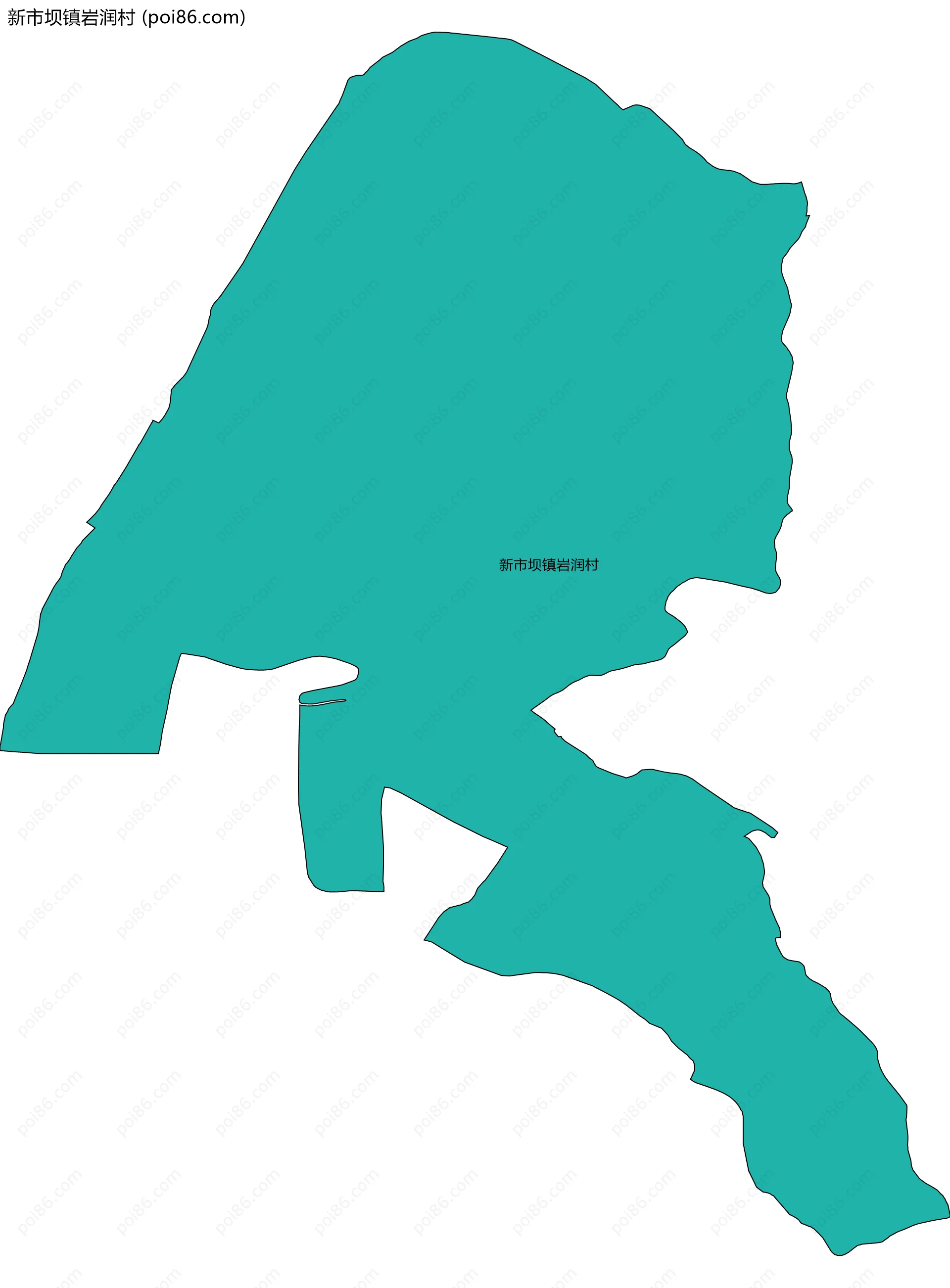 新市坝镇岩润村边界地图