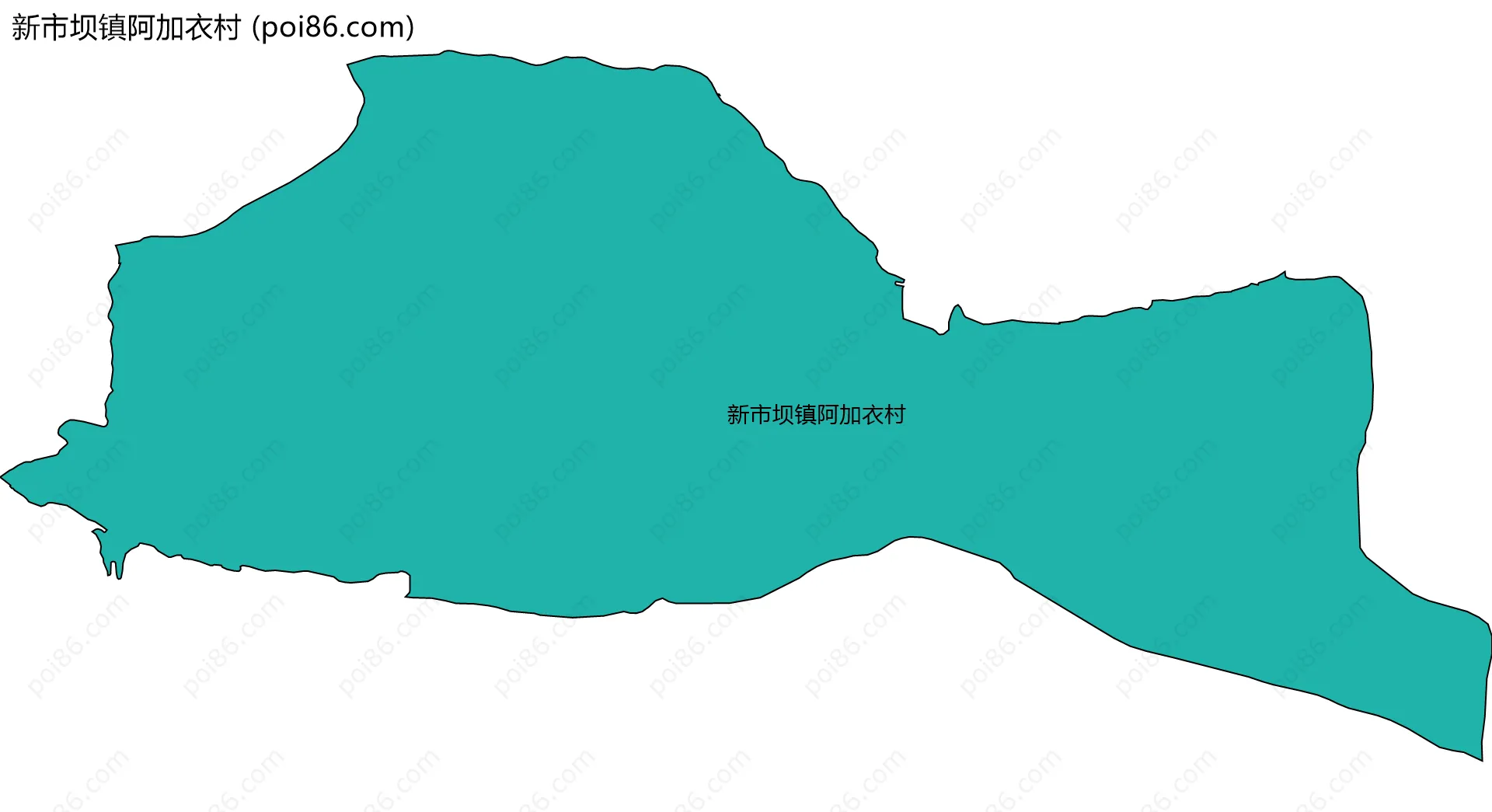 新市坝镇阿加衣村边界地图