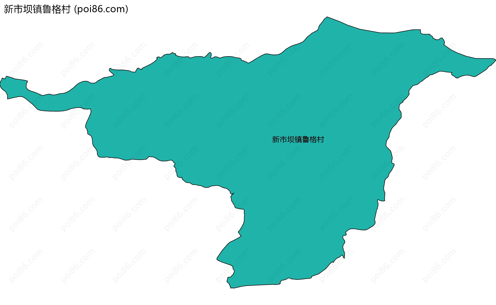 新市坝镇鲁格村边界地图