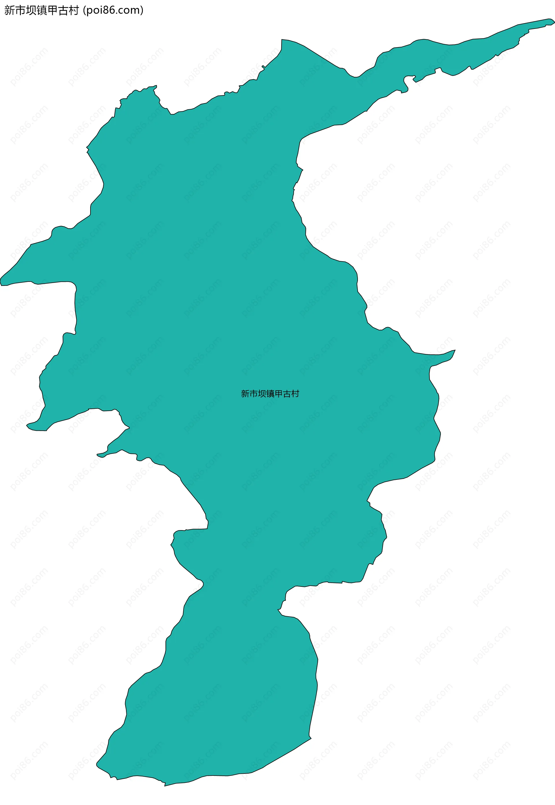 新市坝镇甲古村边界地图