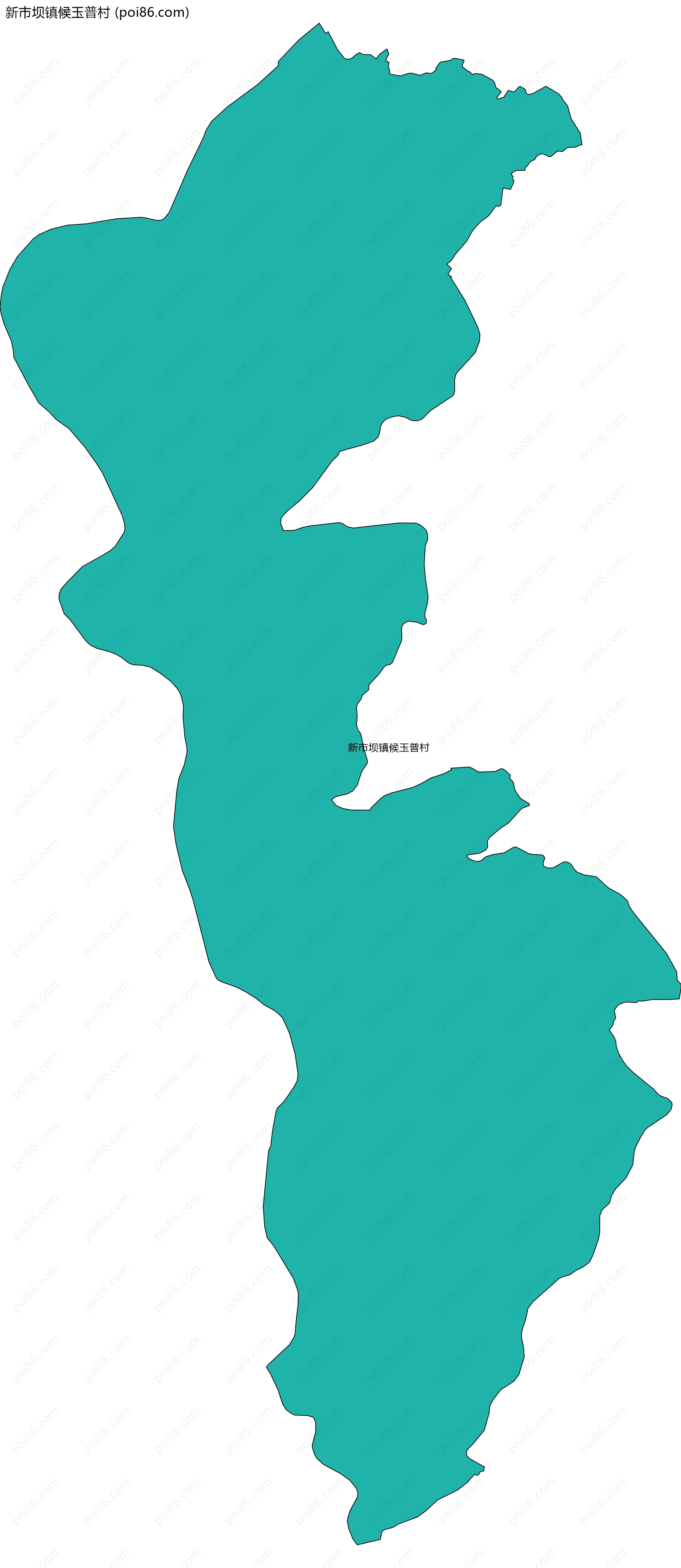 新市坝镇候玉普村边界地图
