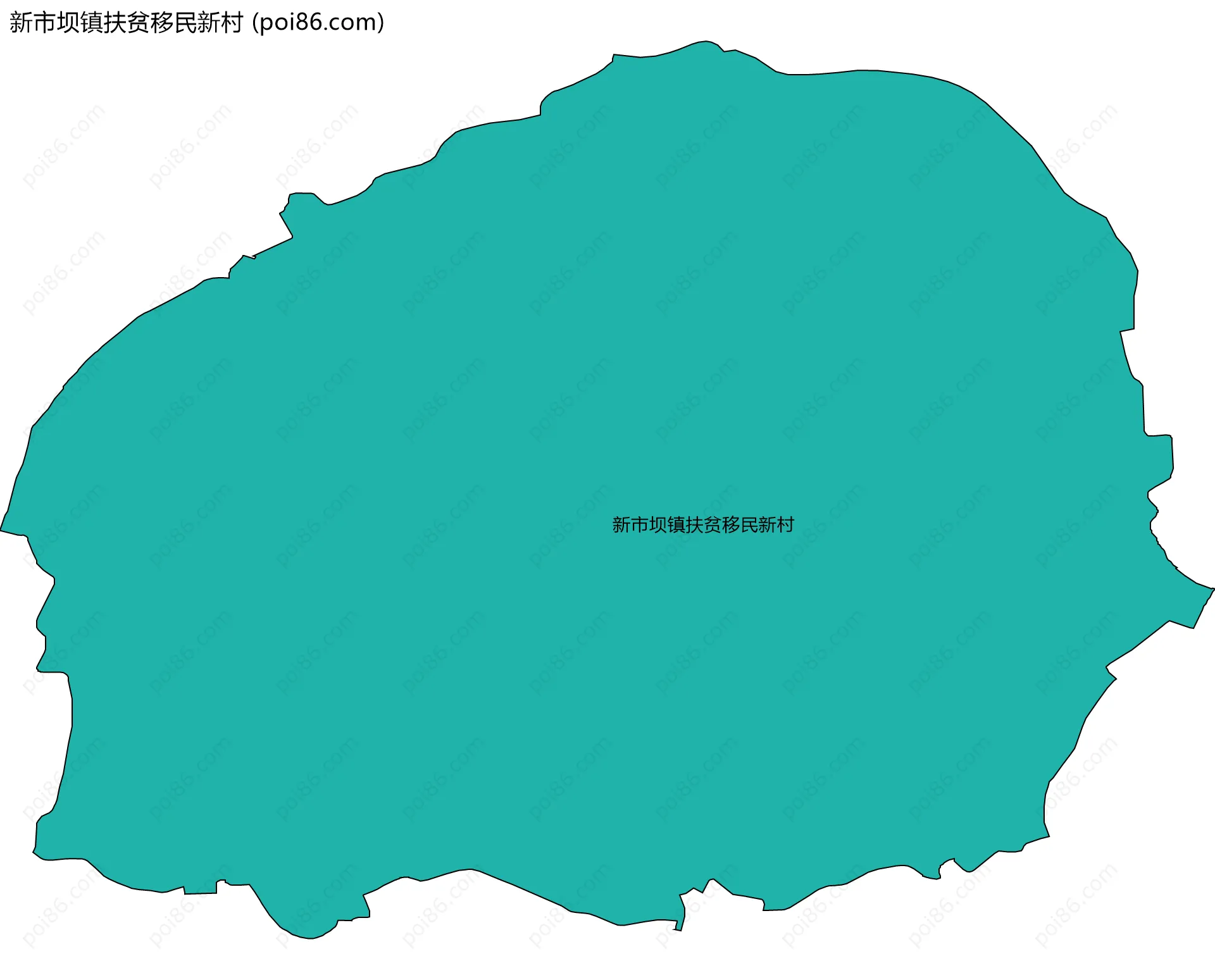 新市坝镇扶贫移民新村边界地图