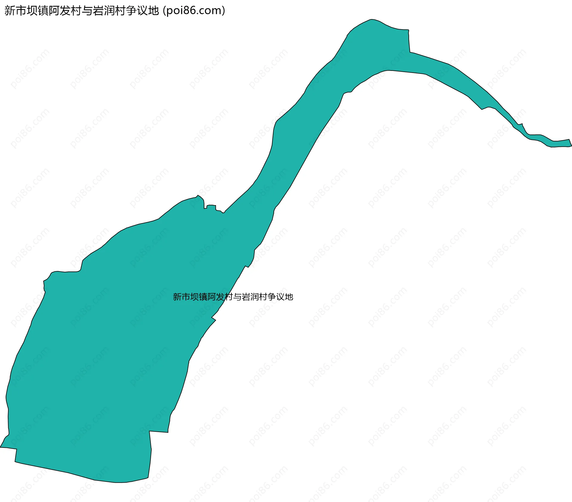新市坝镇阿发村与岩润村争议地边界地图