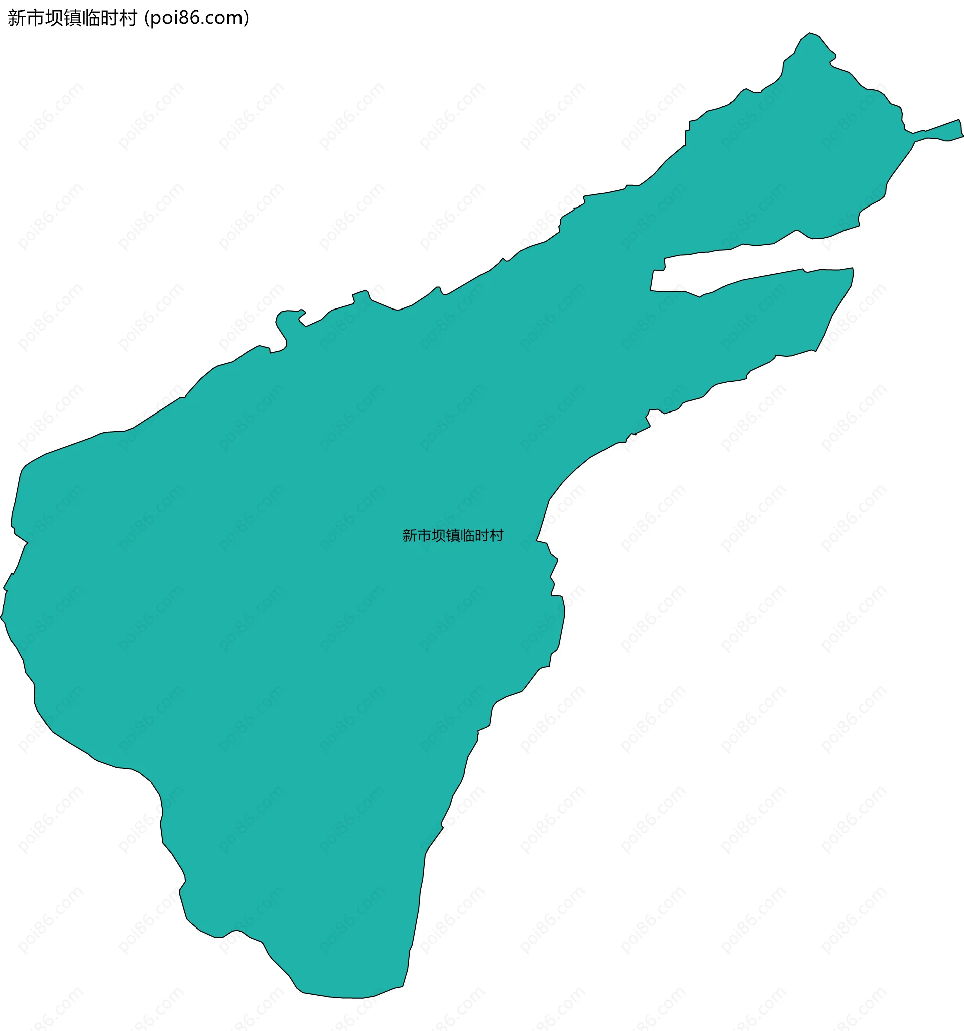 新市坝镇临时村边界地图