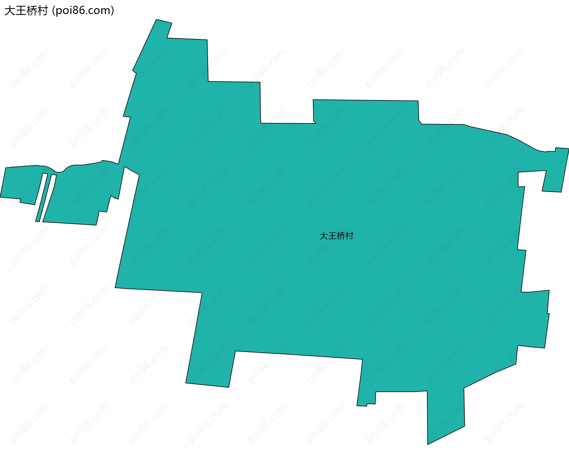 大王桥村边界地图