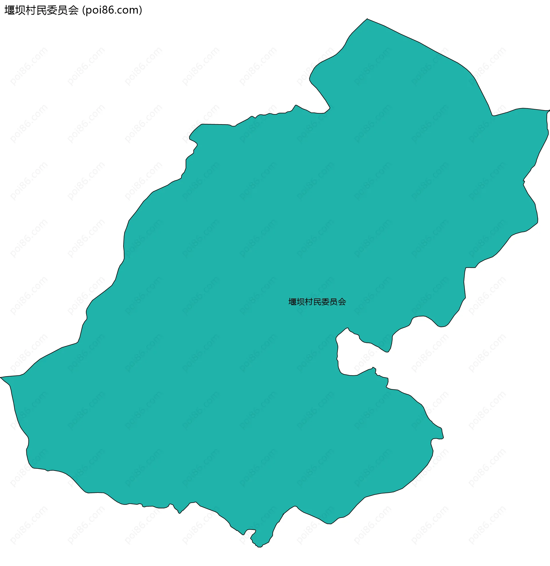 堰坝村民委员会边界地图