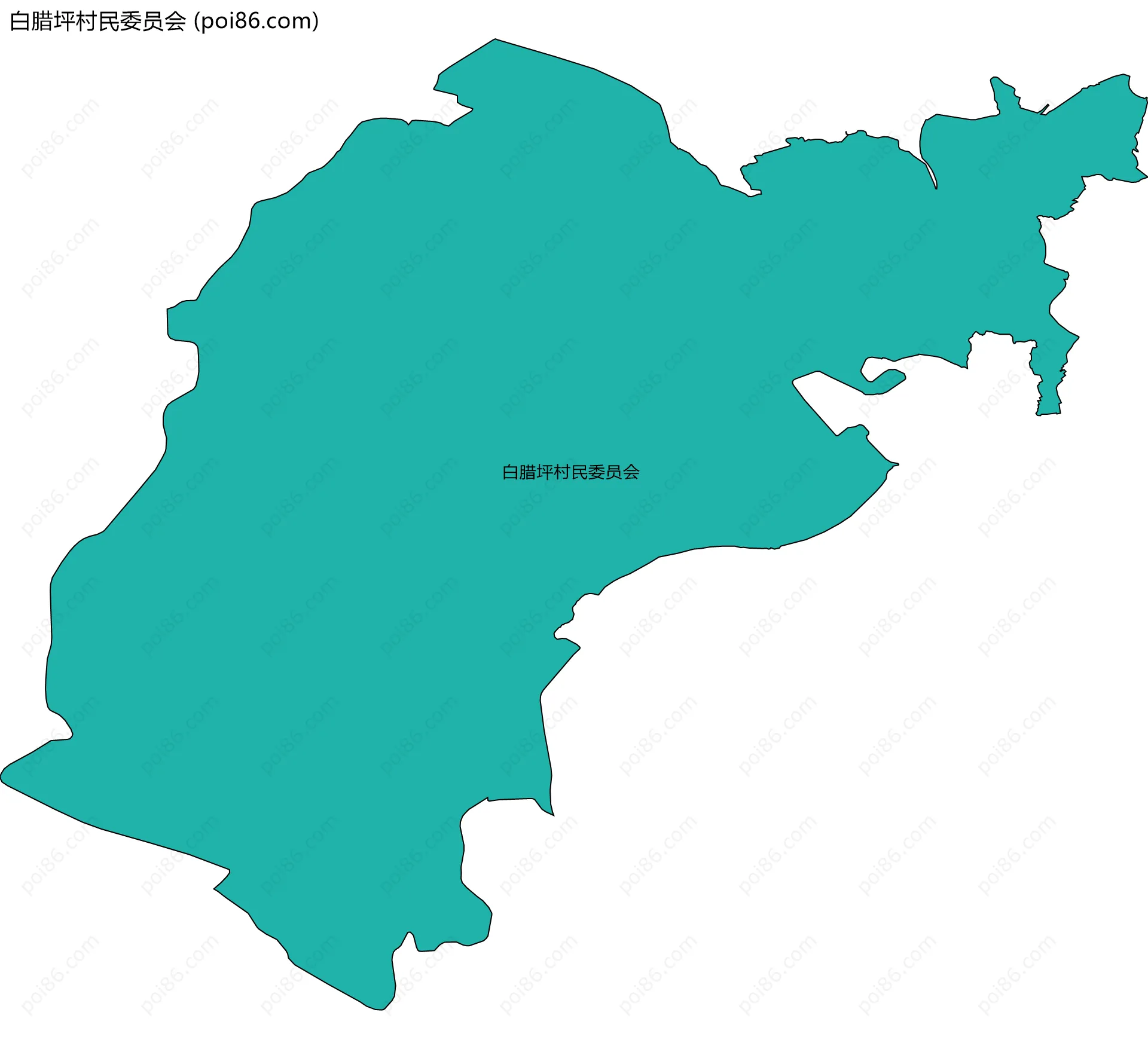 白腊坪村民委员会边界地图