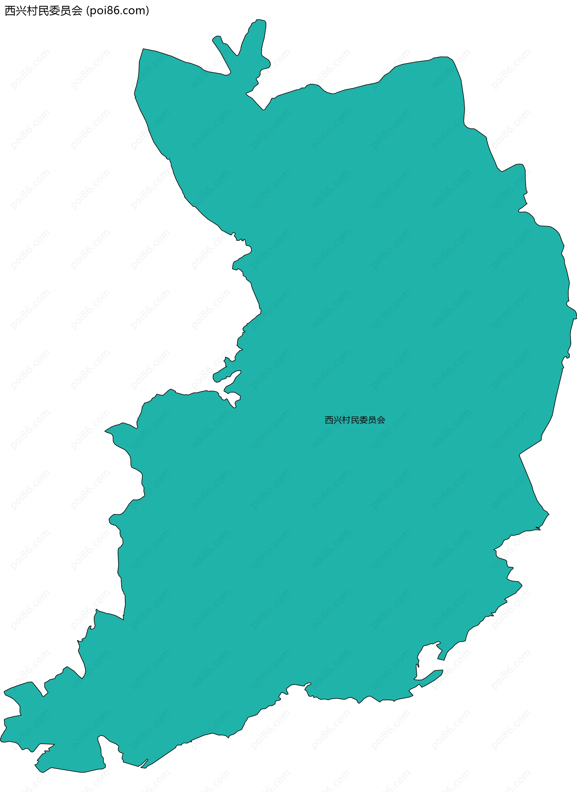 西兴村民委员会边界地图