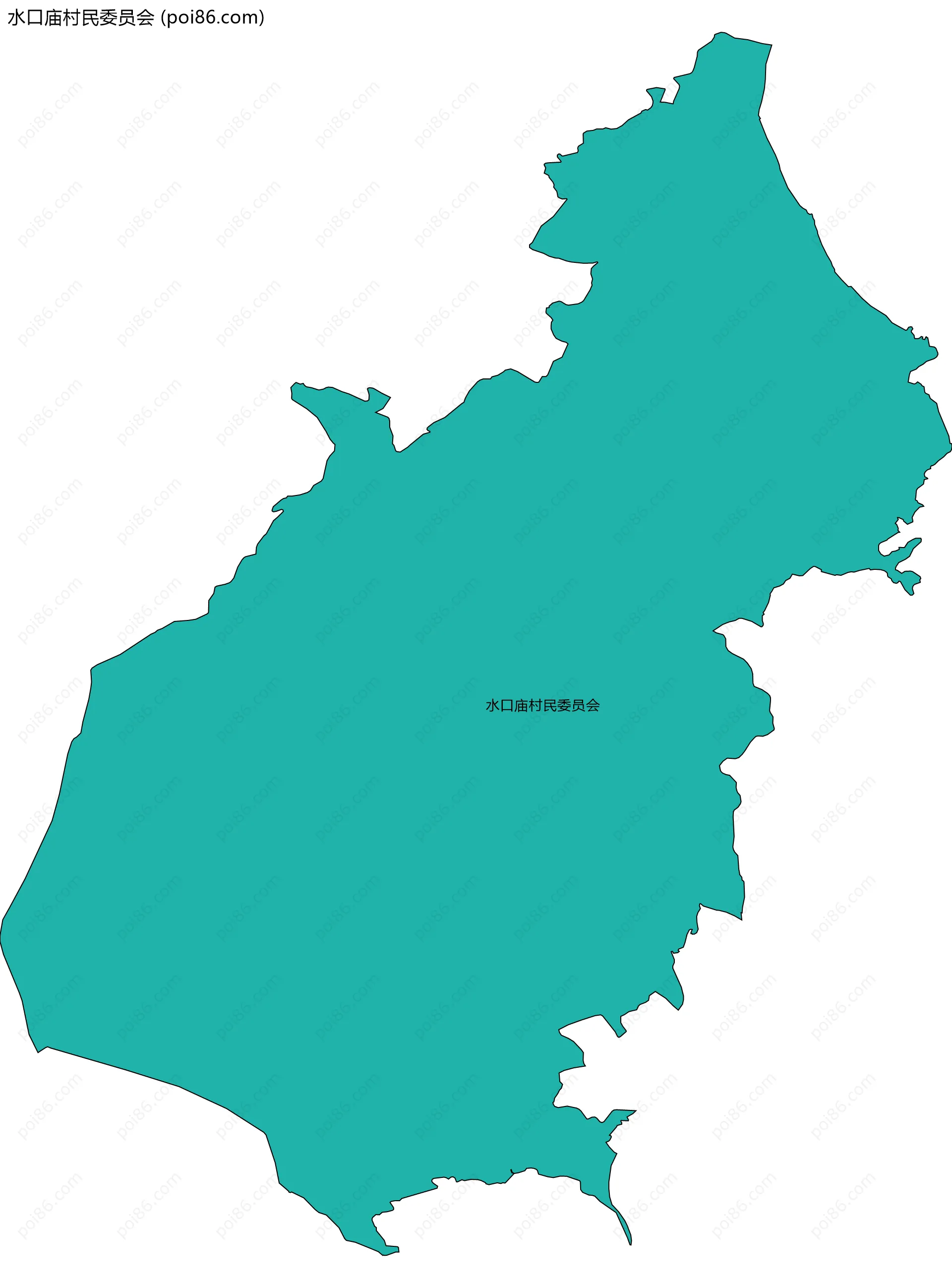 水口庙村民委员会边界地图