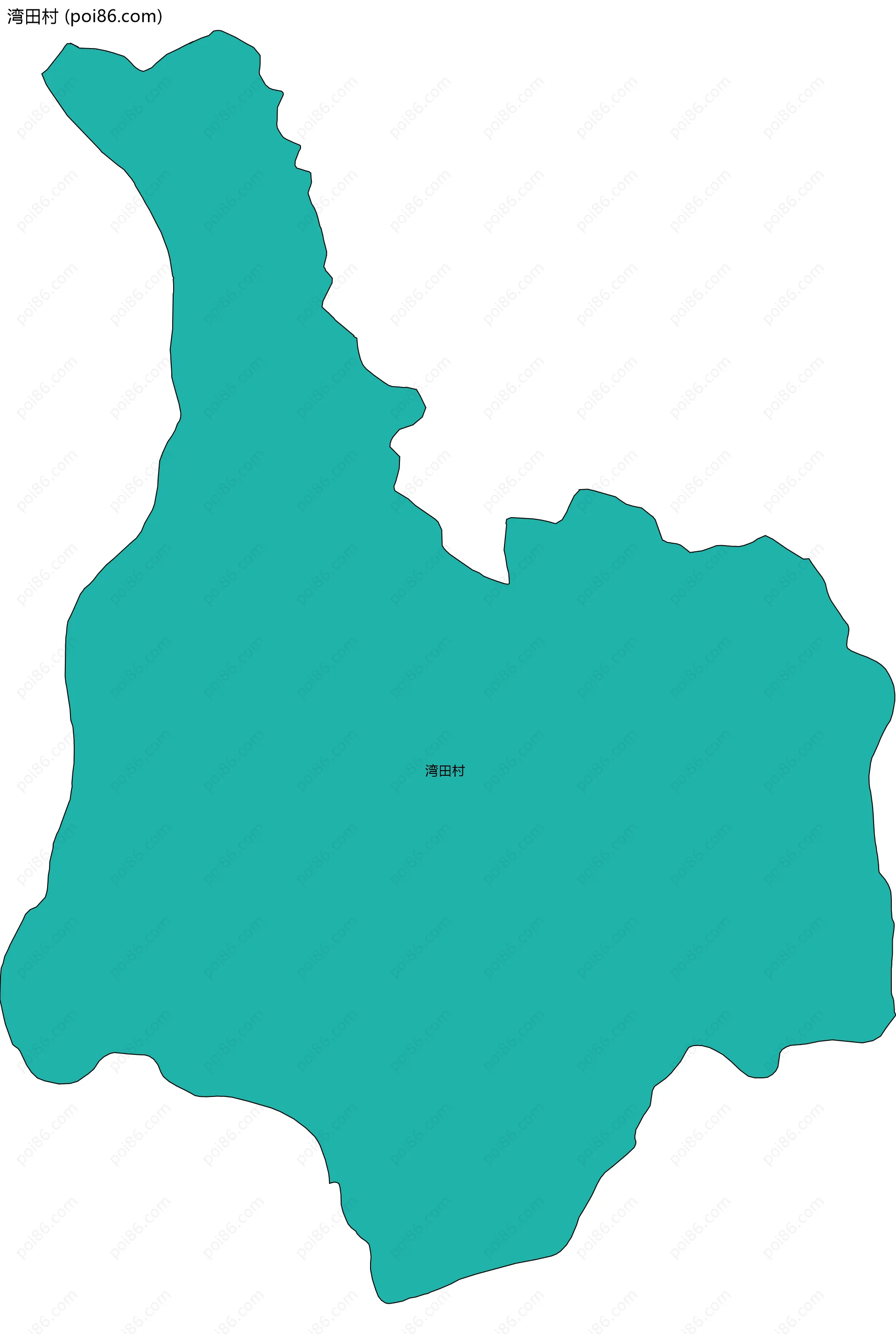 湾田村边界地图