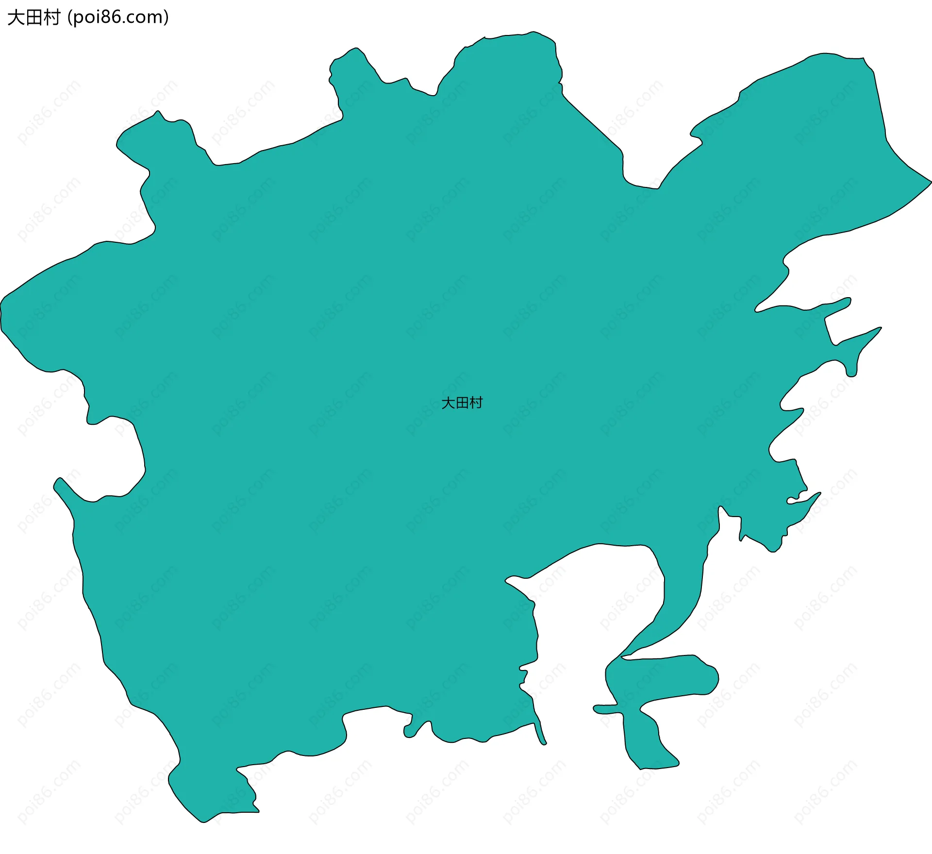 大田村边界地图