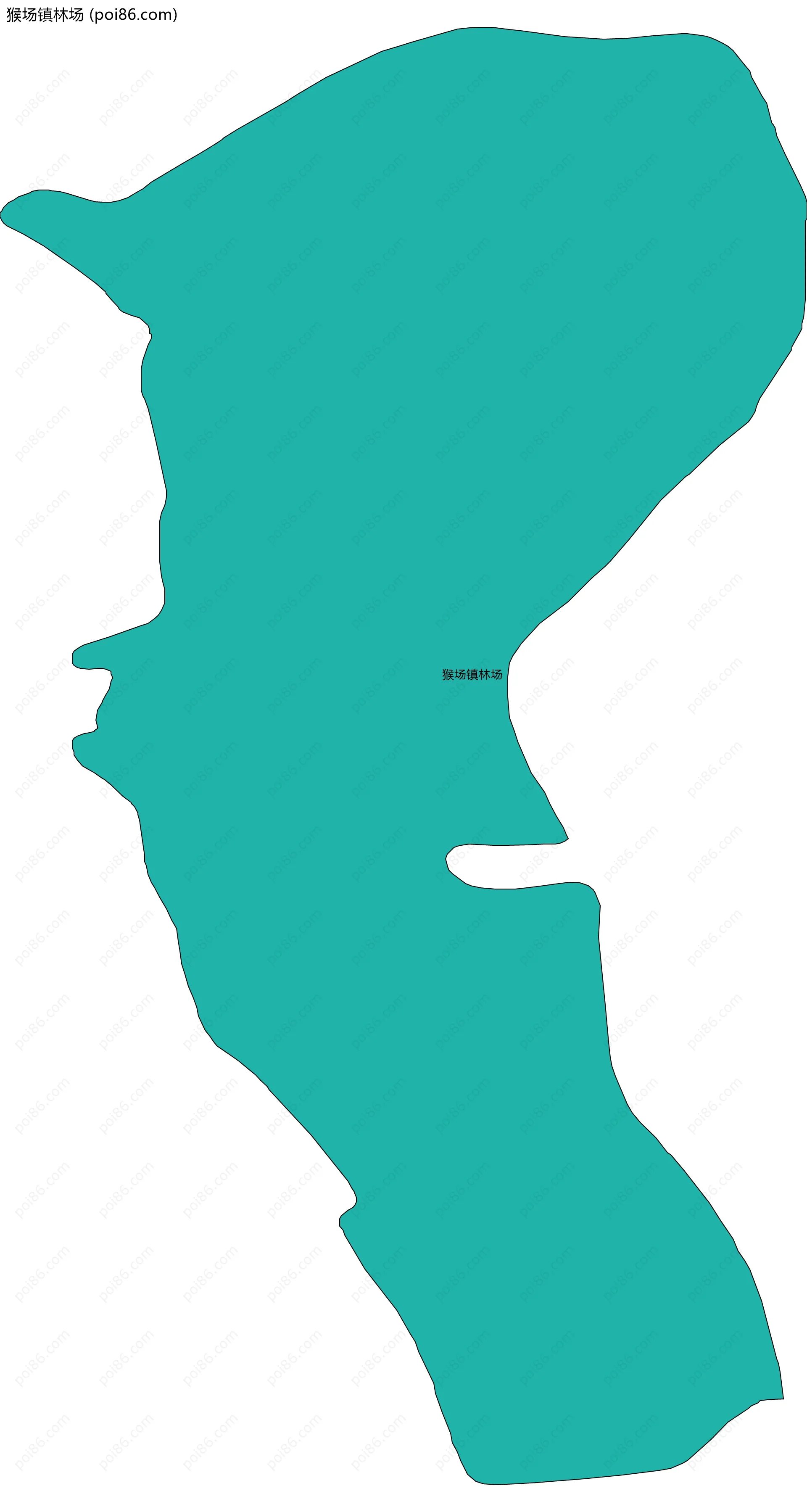 猴场镇林场边界地图