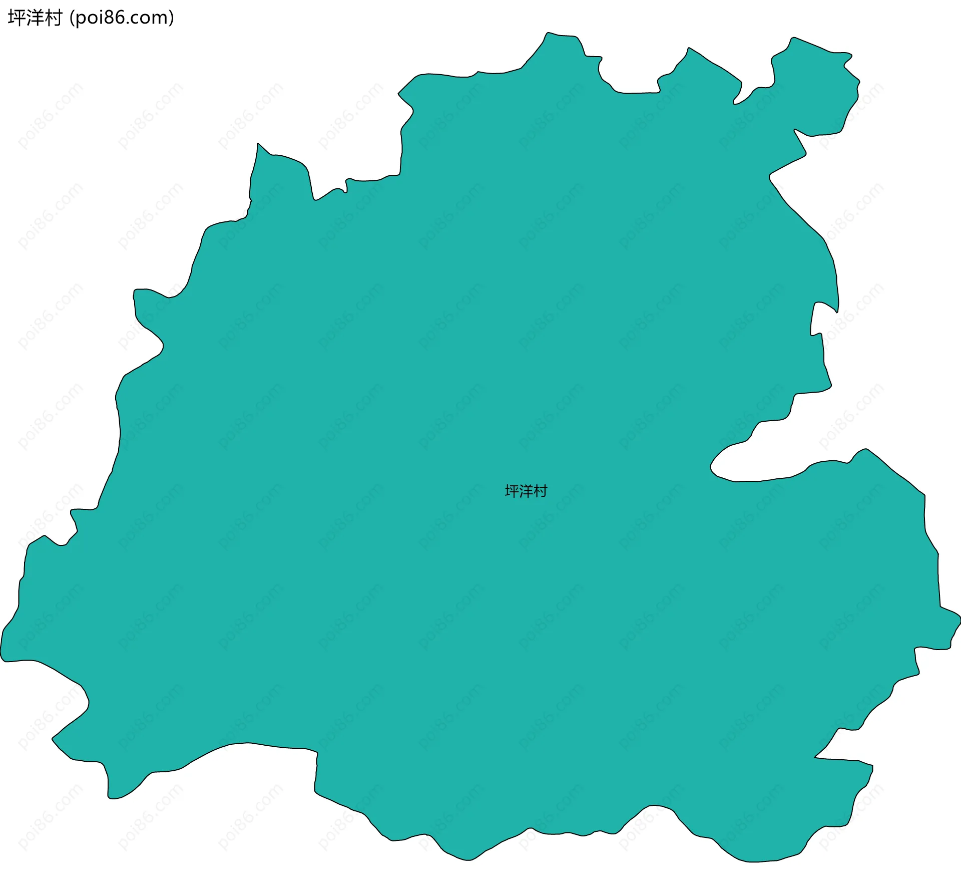 坪洋村边界地图