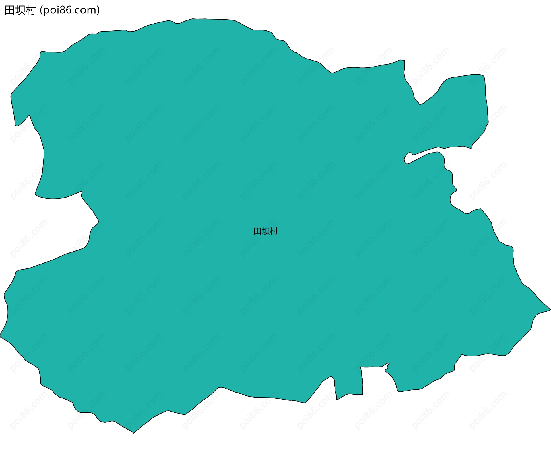 田坝村边界地图