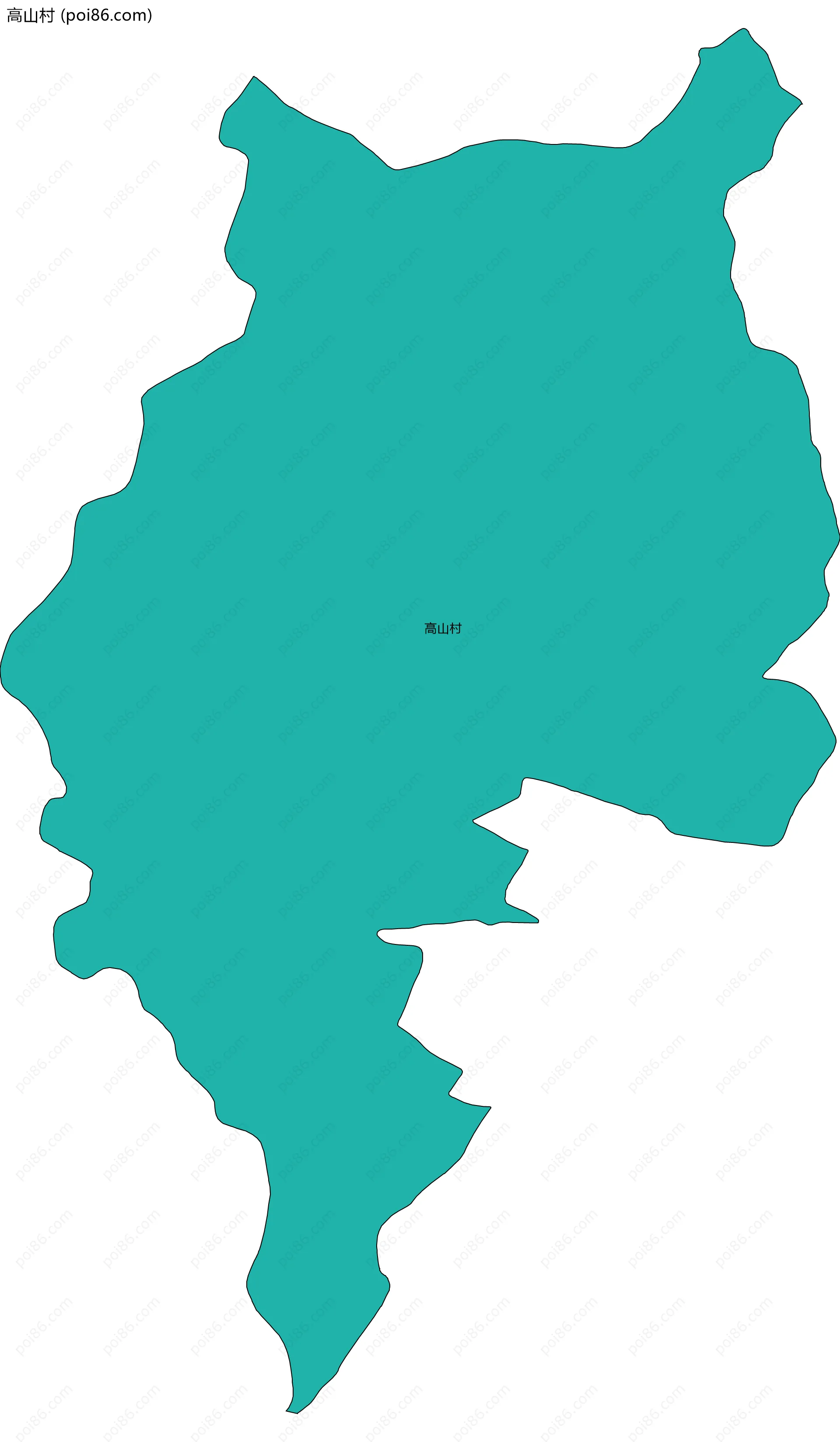 高山村边界地图