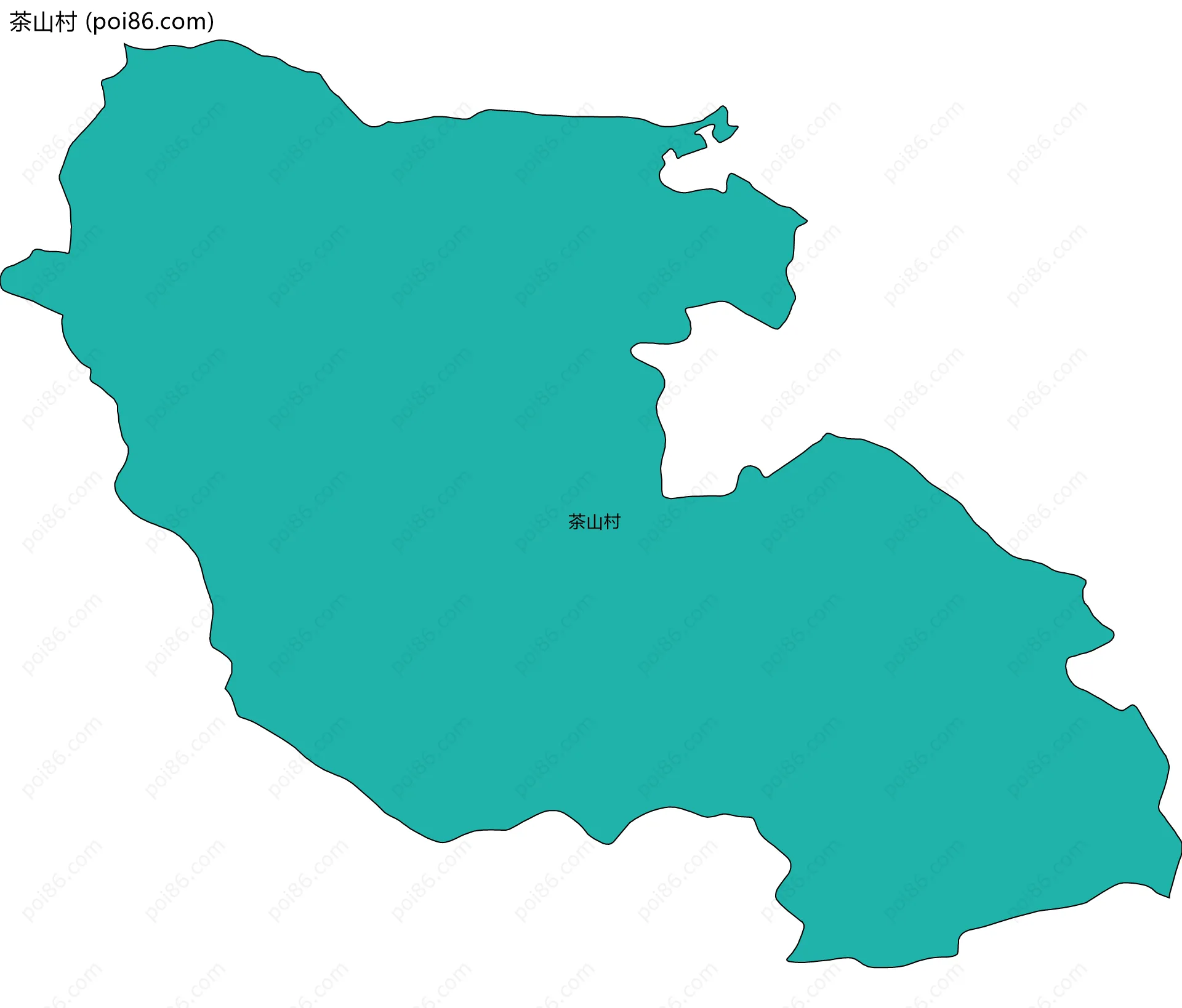 茶山村边界地图