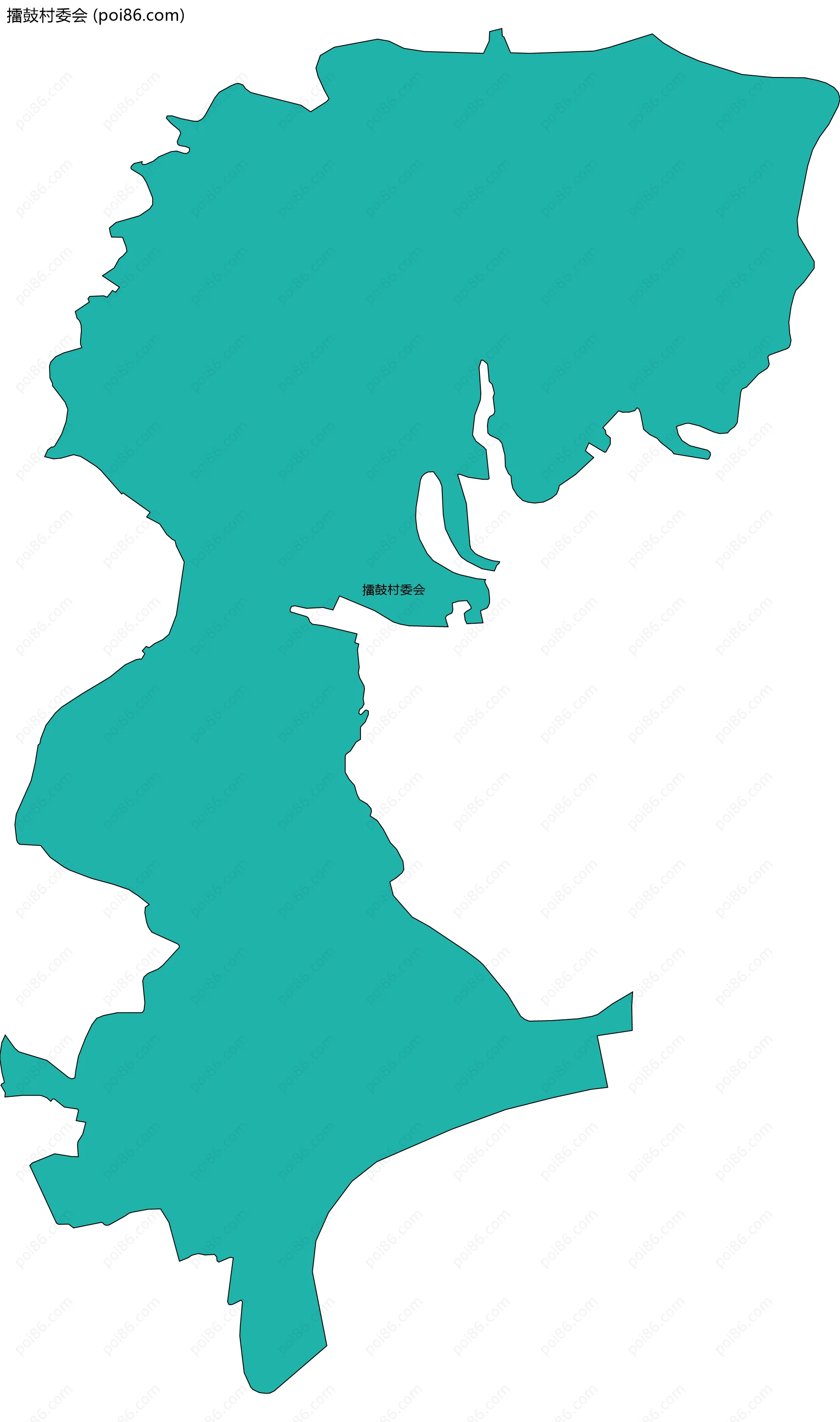 擂鼓村委会边界地图