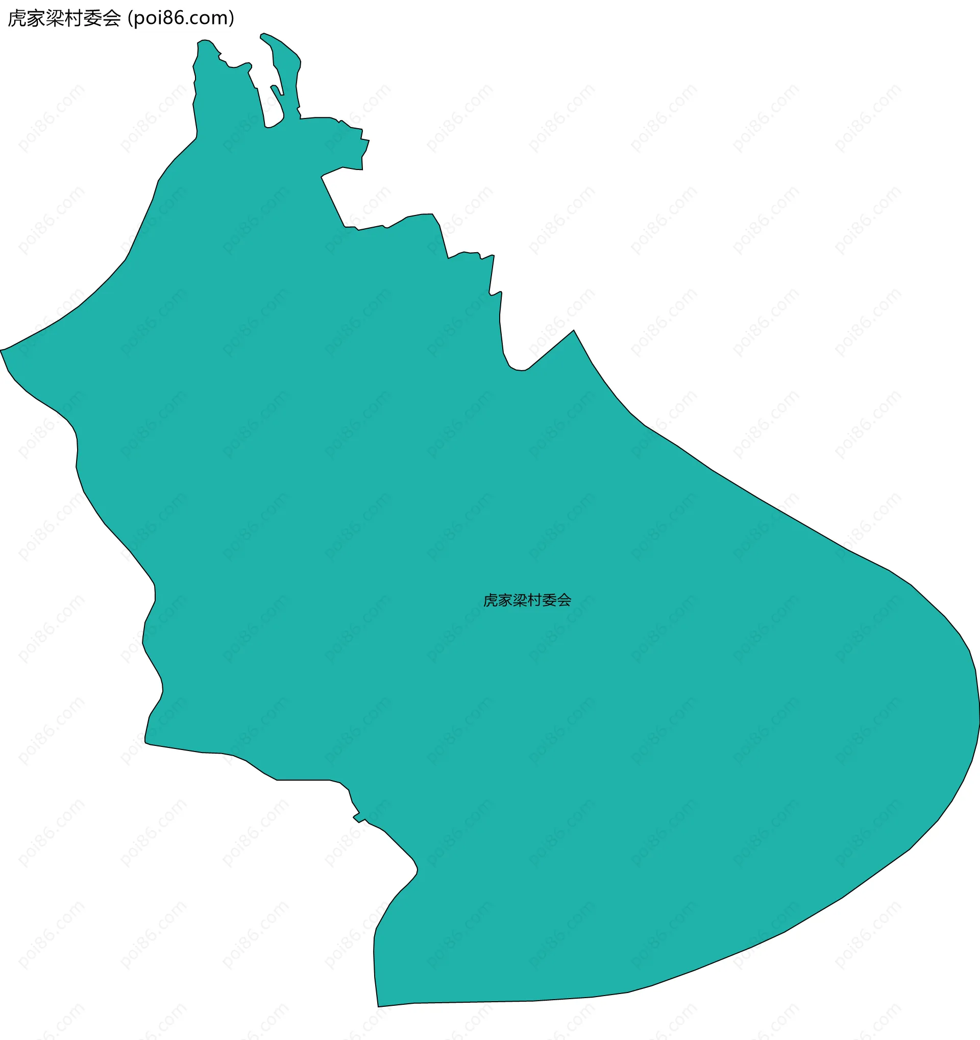 虎家梁村委会边界地图