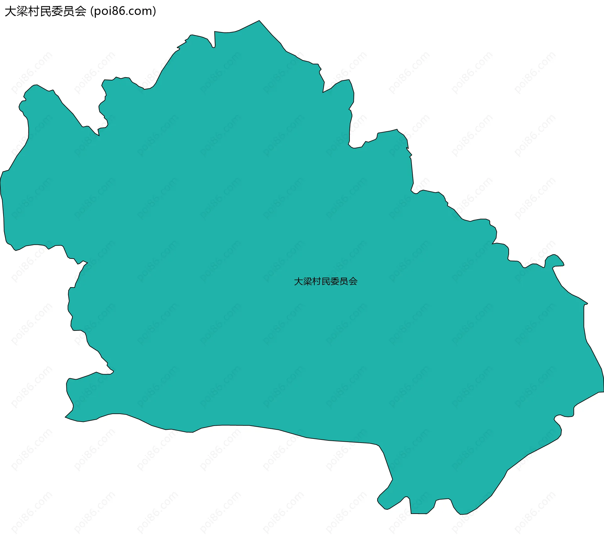 大梁村民委员会边界地图