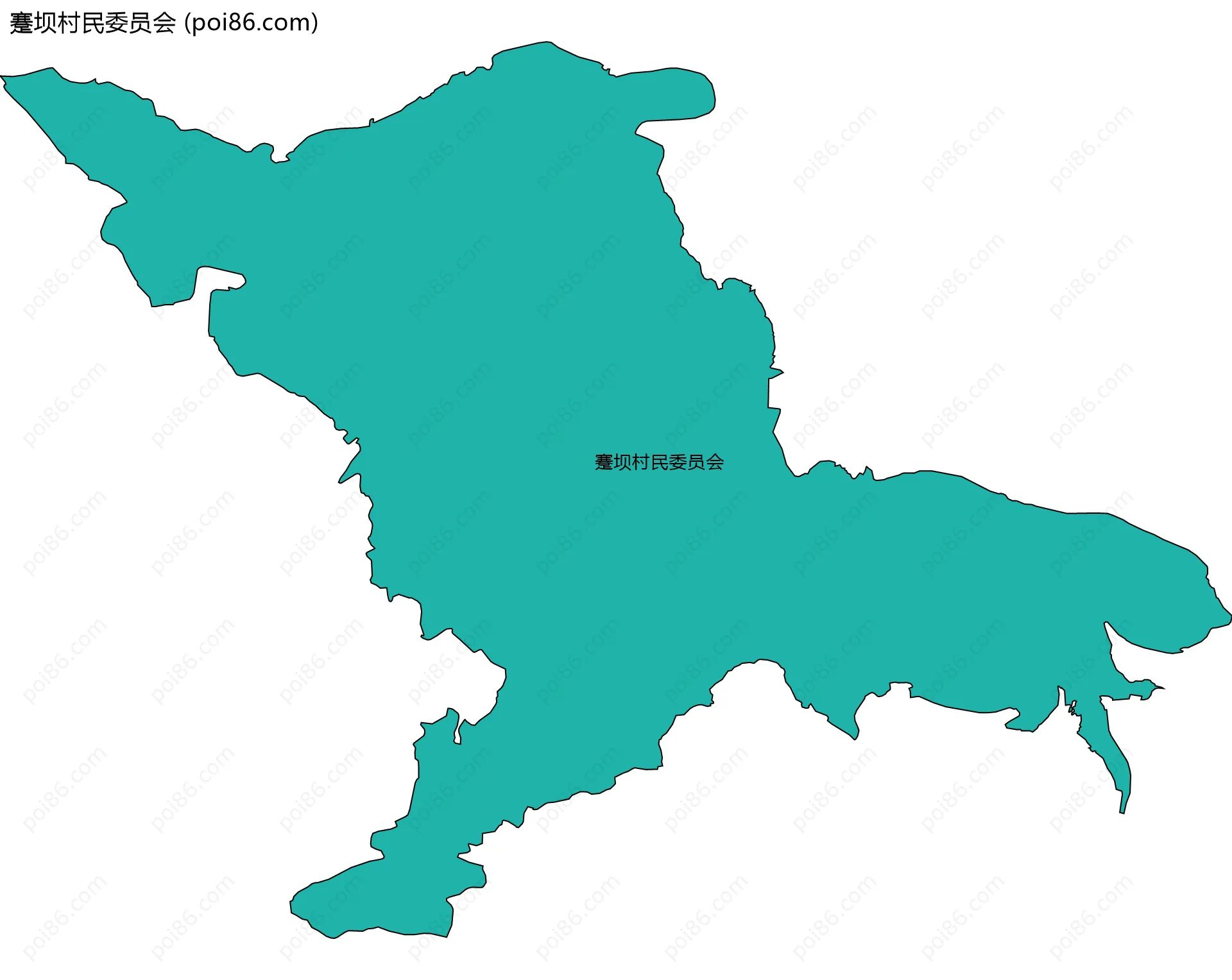 蹇坝村民委员会边界地图