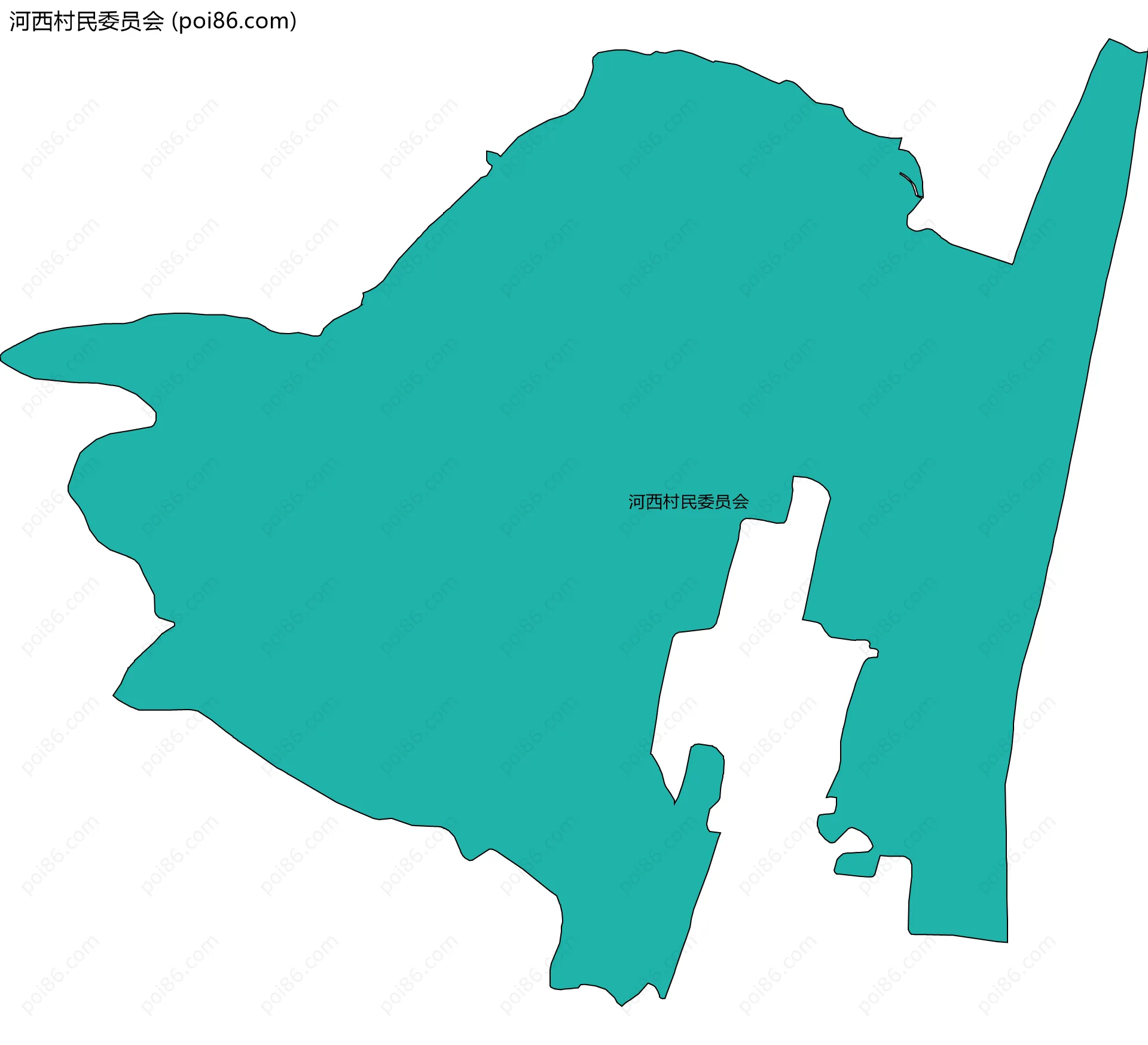 河西村民委员会边界地图