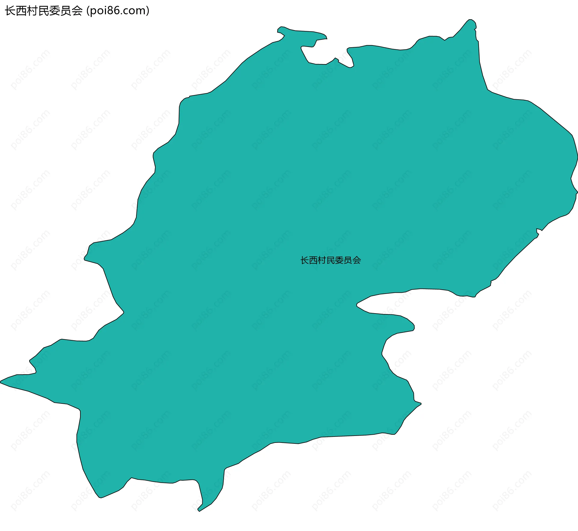 长西村民委员会边界地图