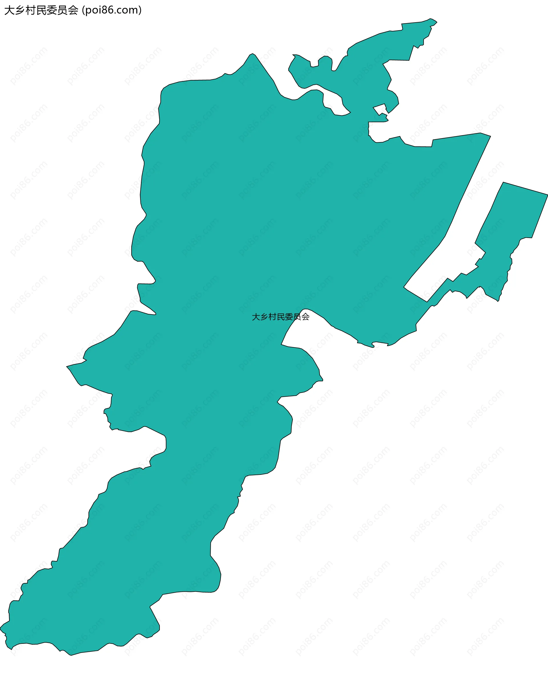 大乡村民委员会边界地图