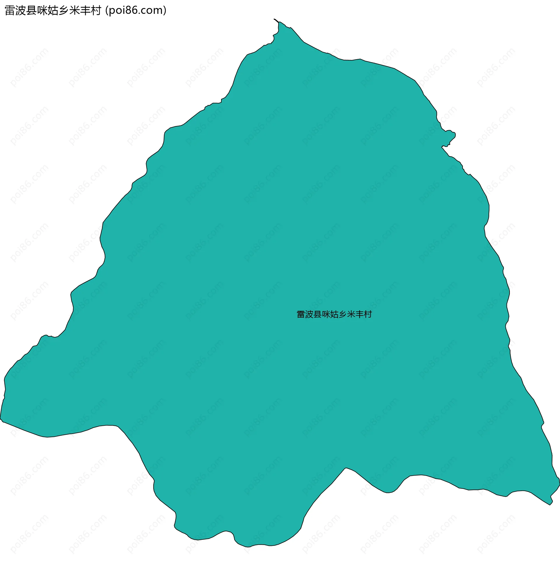 雷波县咪姑乡米丰村边界地图
