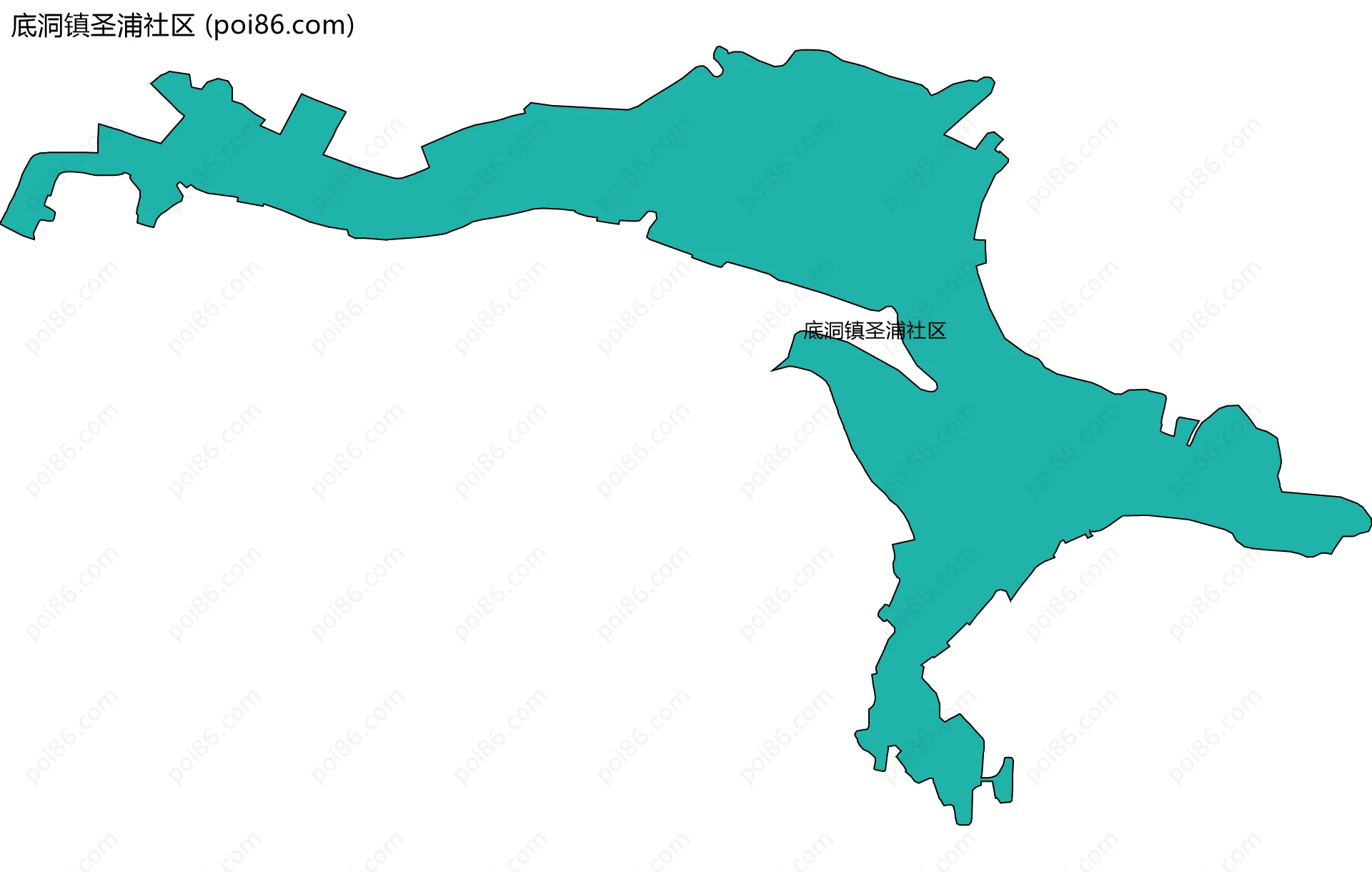 底洞镇圣浦社区边界地图