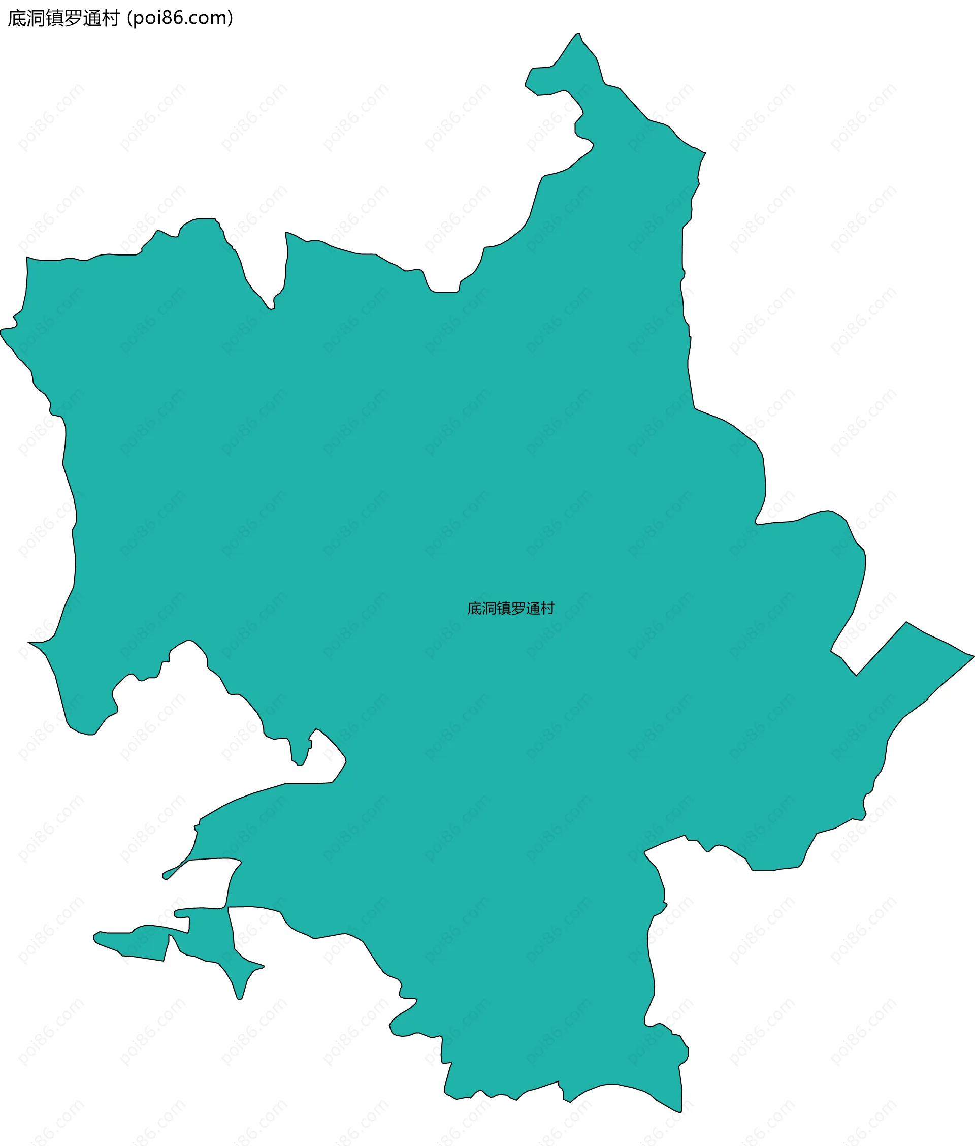 底洞镇罗通村边界地图