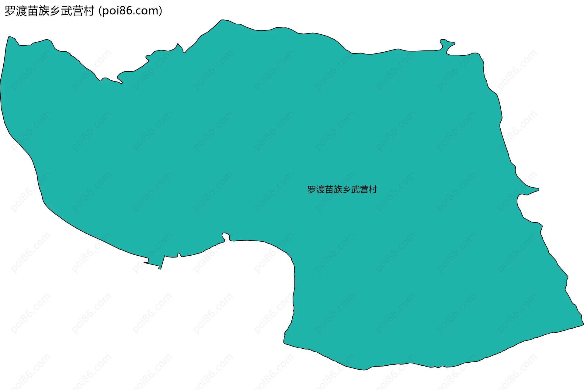 罗渡苗族乡武营村边界地图