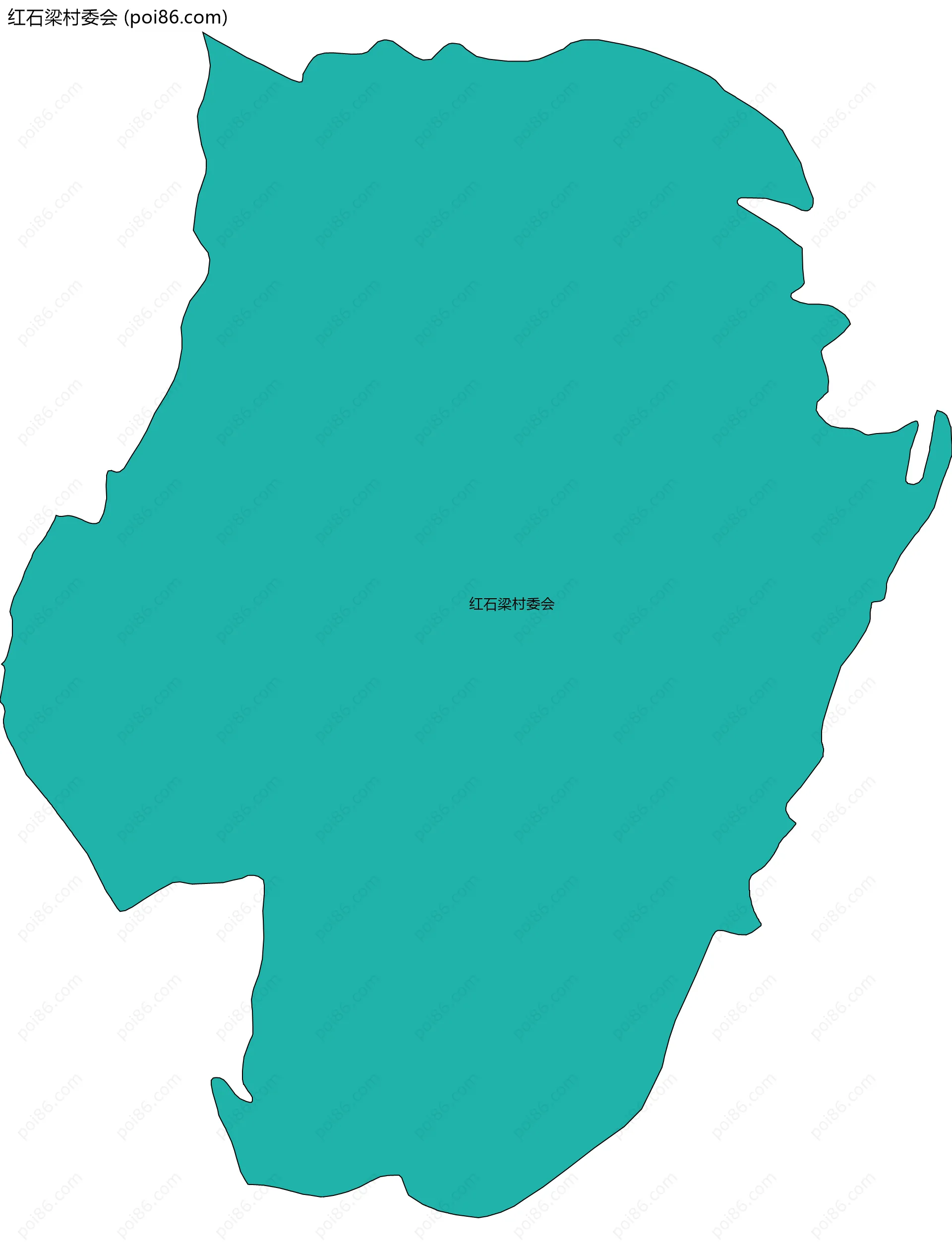 红石梁村委会边界地图