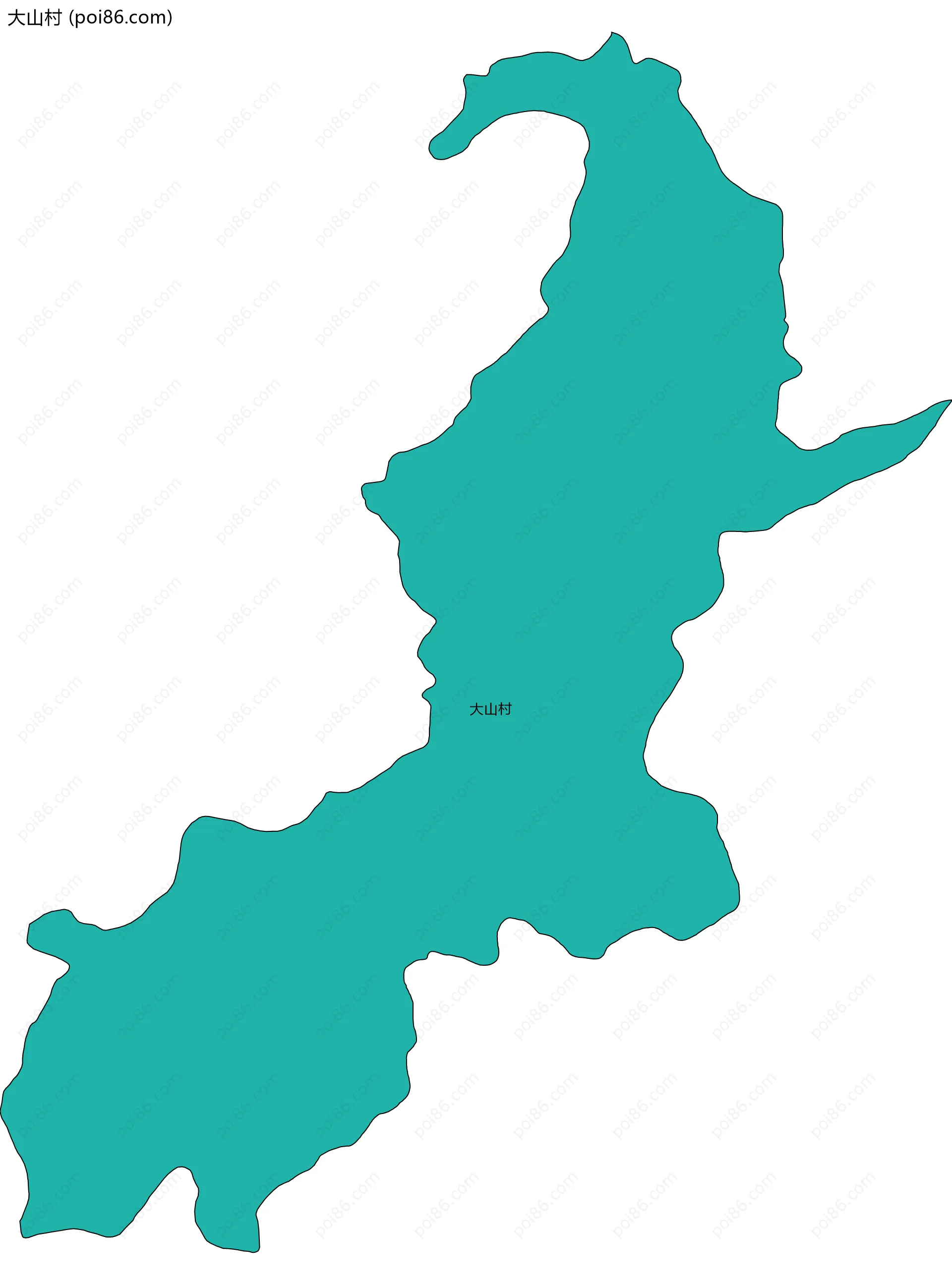 大山村边界地图