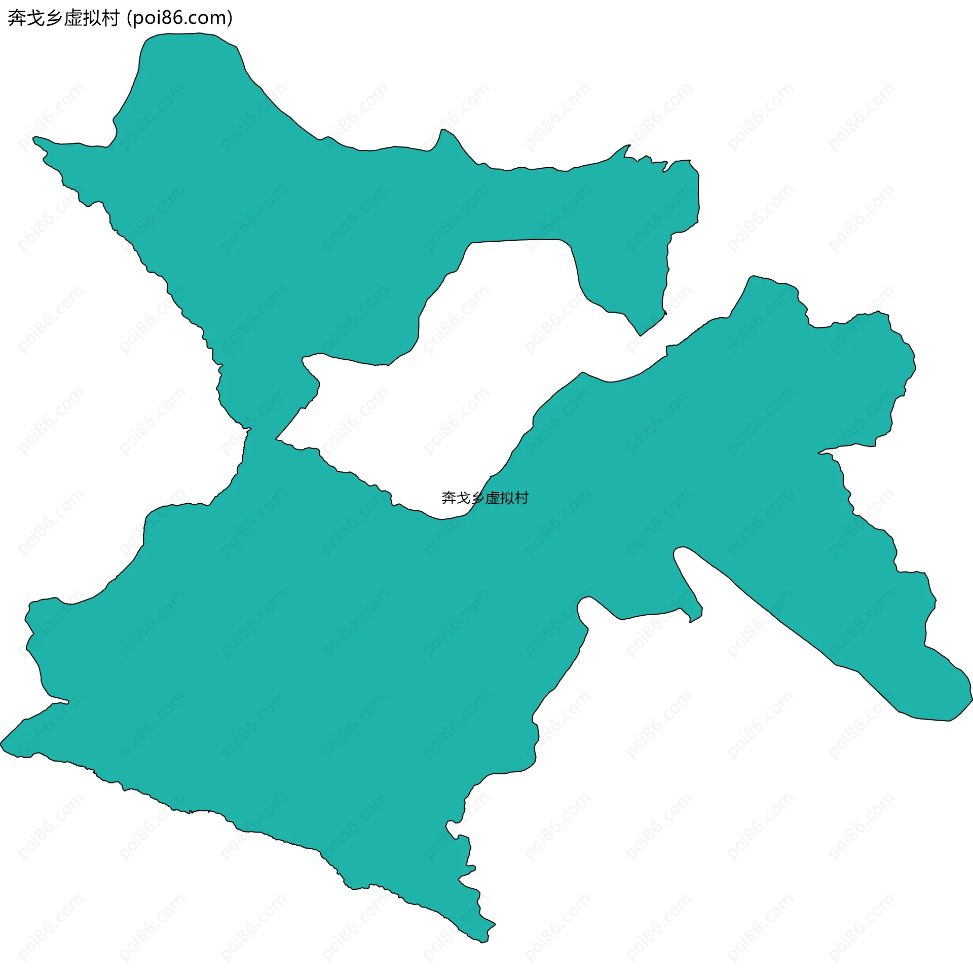 奔戈乡虚拟村边界地图