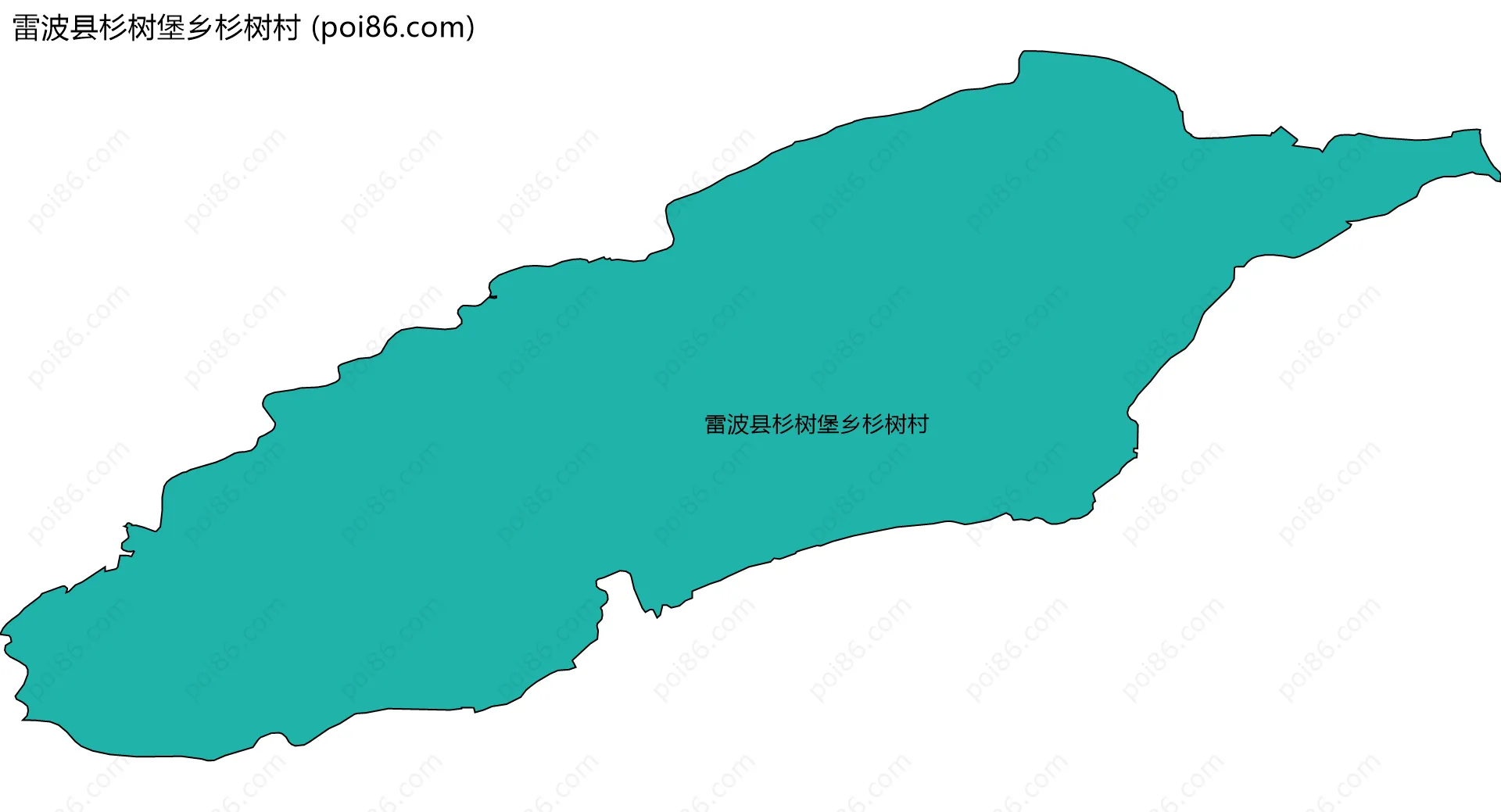 雷波县杉树堡乡杉树村边界地图