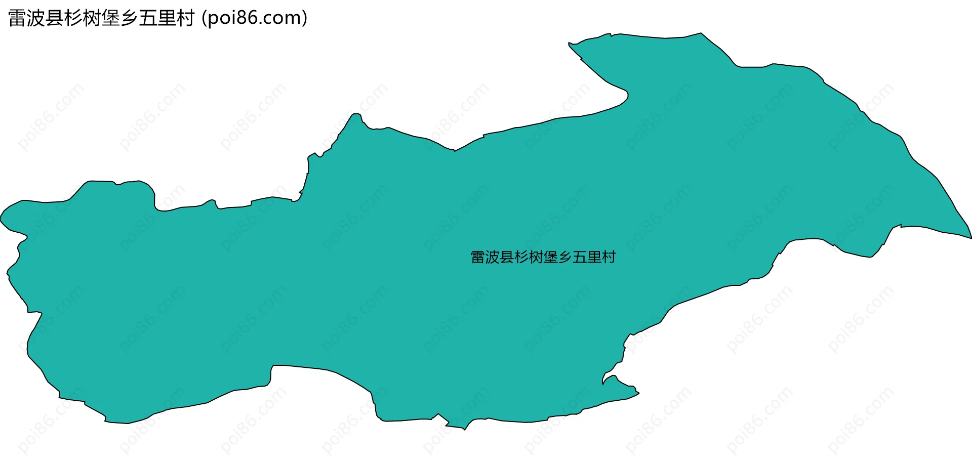 雷波县杉树堡乡五里村边界地图