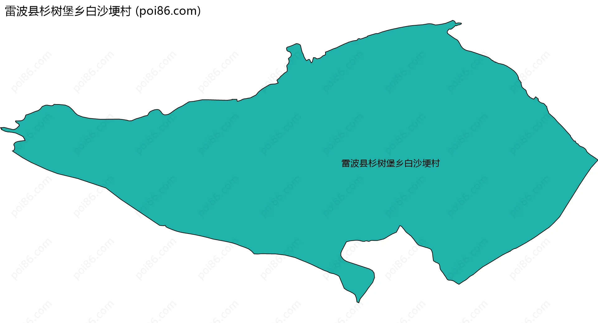 雷波县杉树堡乡白沙埂村边界地图